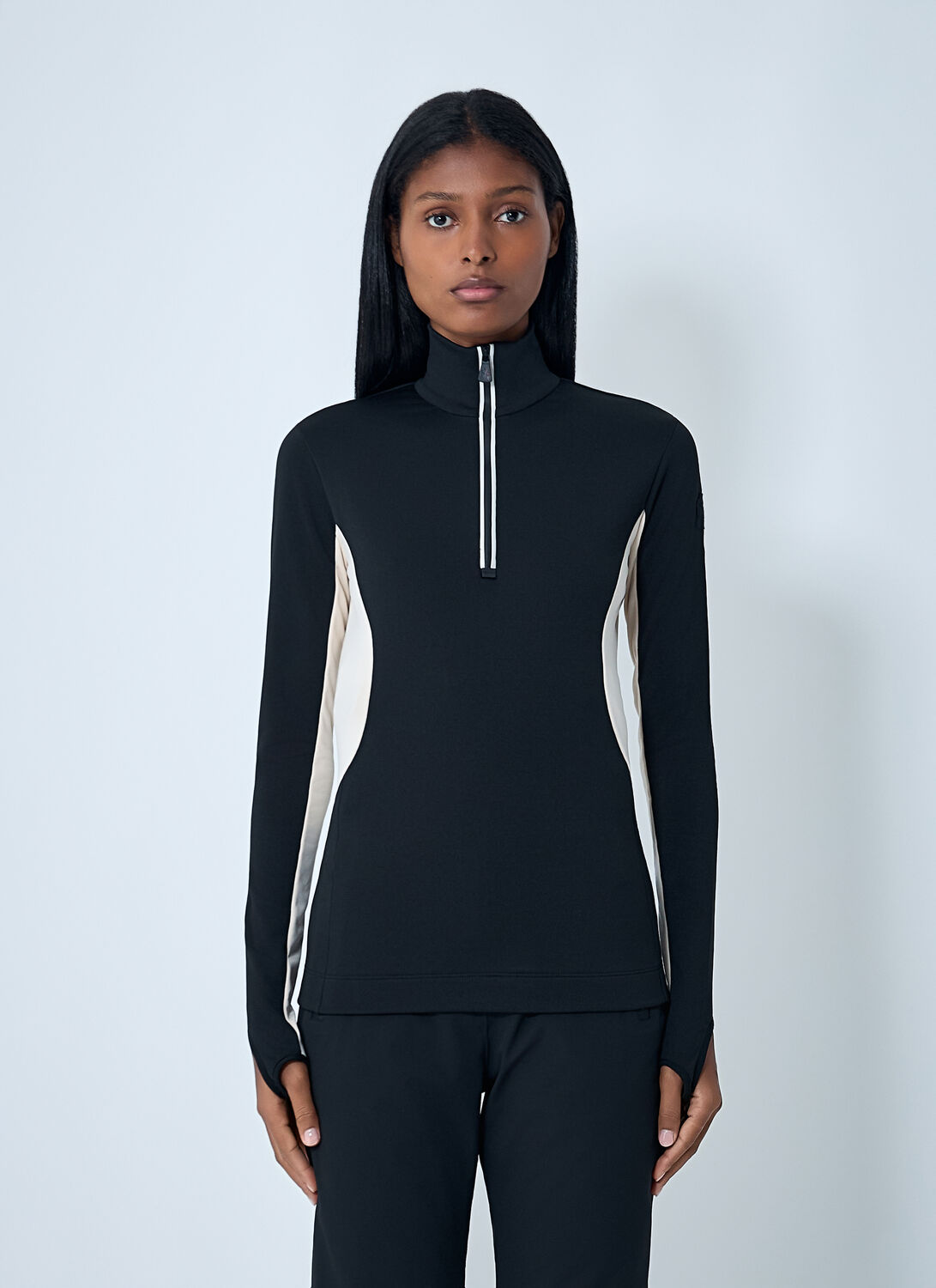 Moncler Logo Motif Ski Base Layer In Black