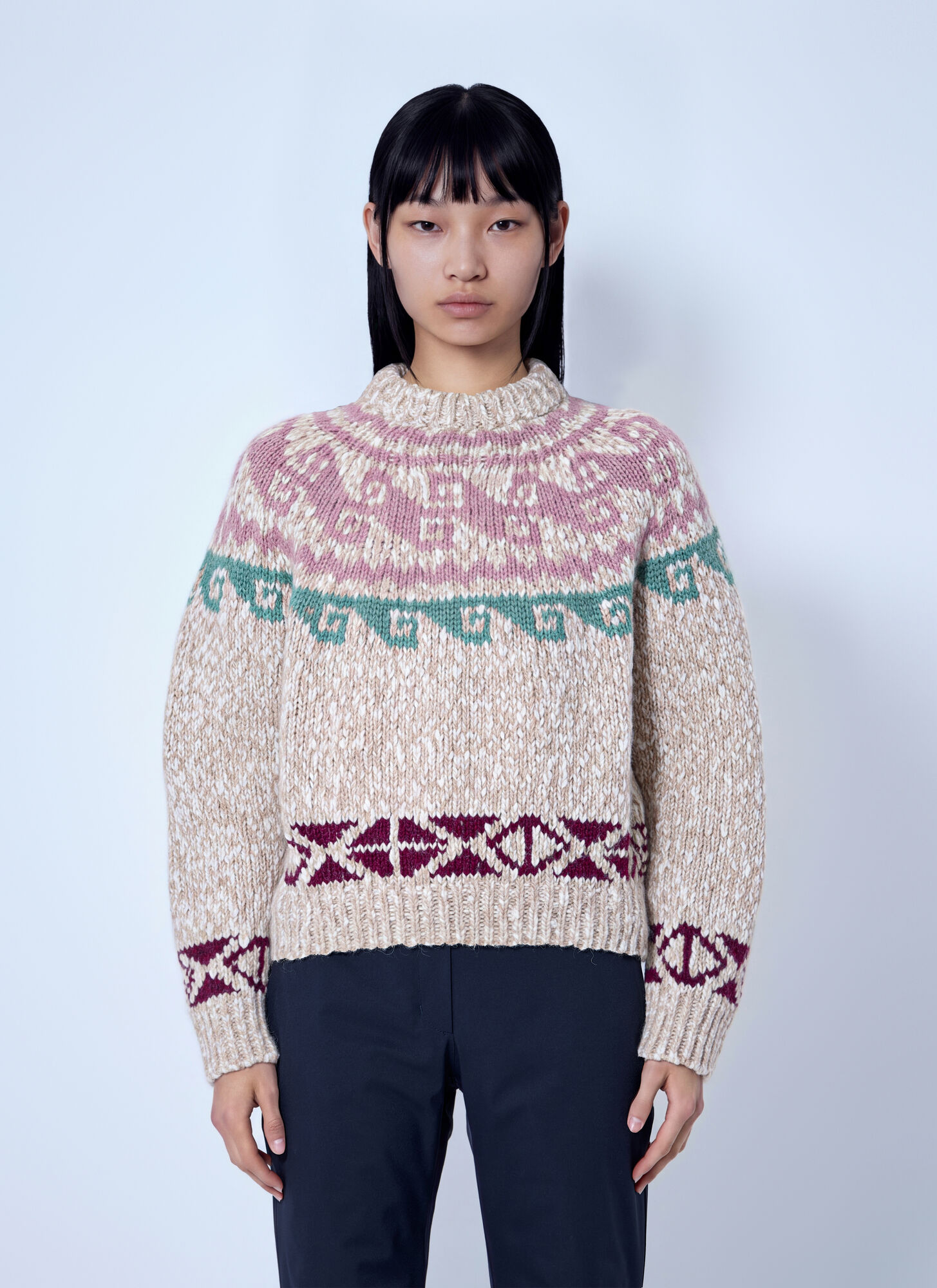Moncler Grenoble Women's Beige Wool And Alpace-Blend Jacquard Sweater UK Size 12 - Mytheresa - Image 4