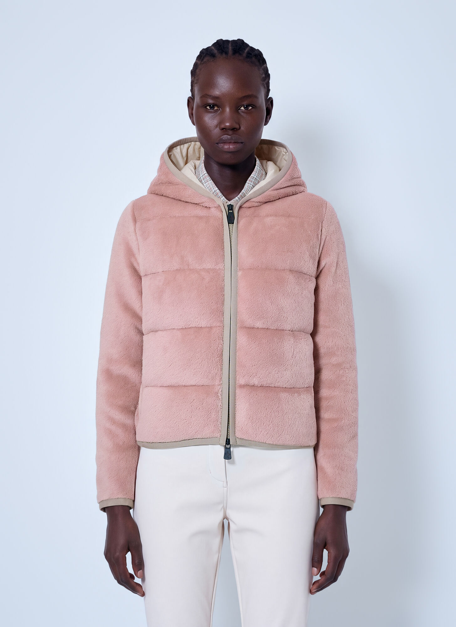 Grenoble Polartec Padded Zip-Up Hoodie for Women in Pink, Size: M, Moncler - Image 2