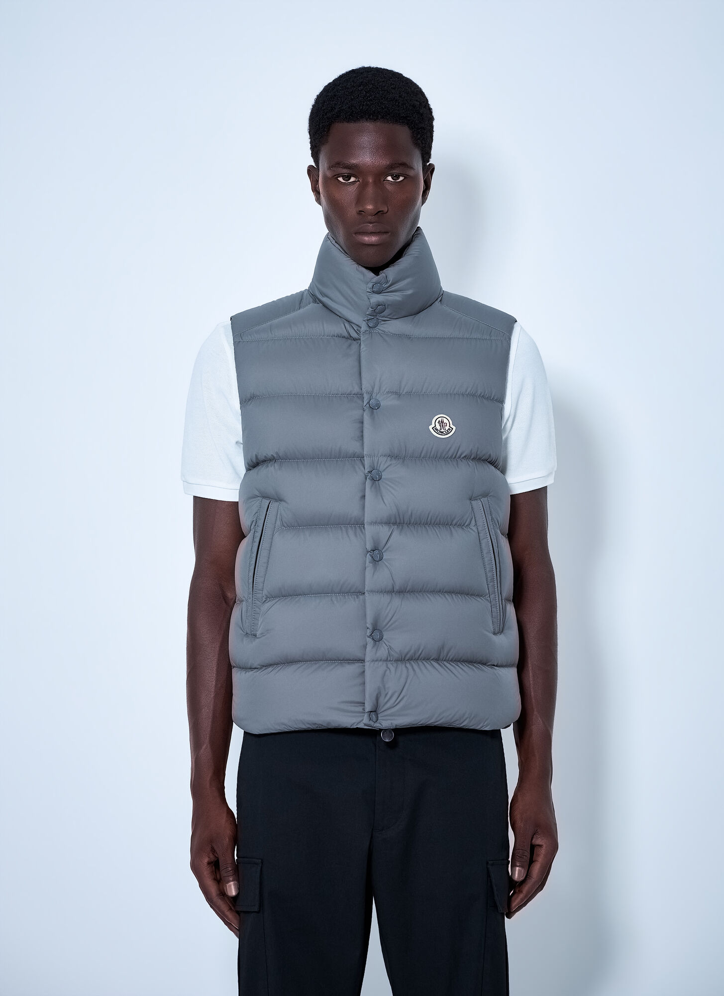 Moncler , Waistcoats, Male, Gray, L, Tibb Gilet - Image 3