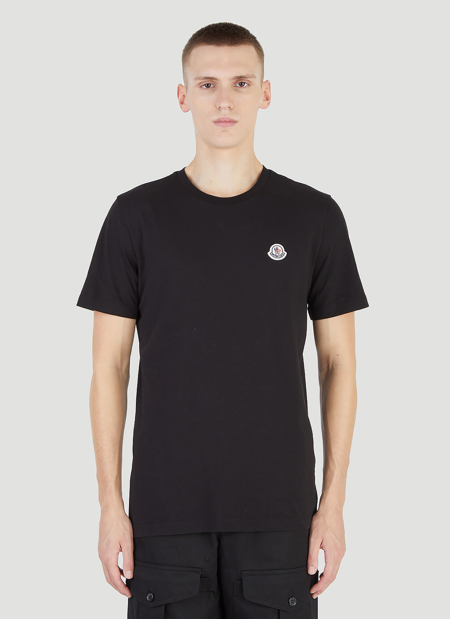Shop Moncler Logo-patch T-shirt In Black
