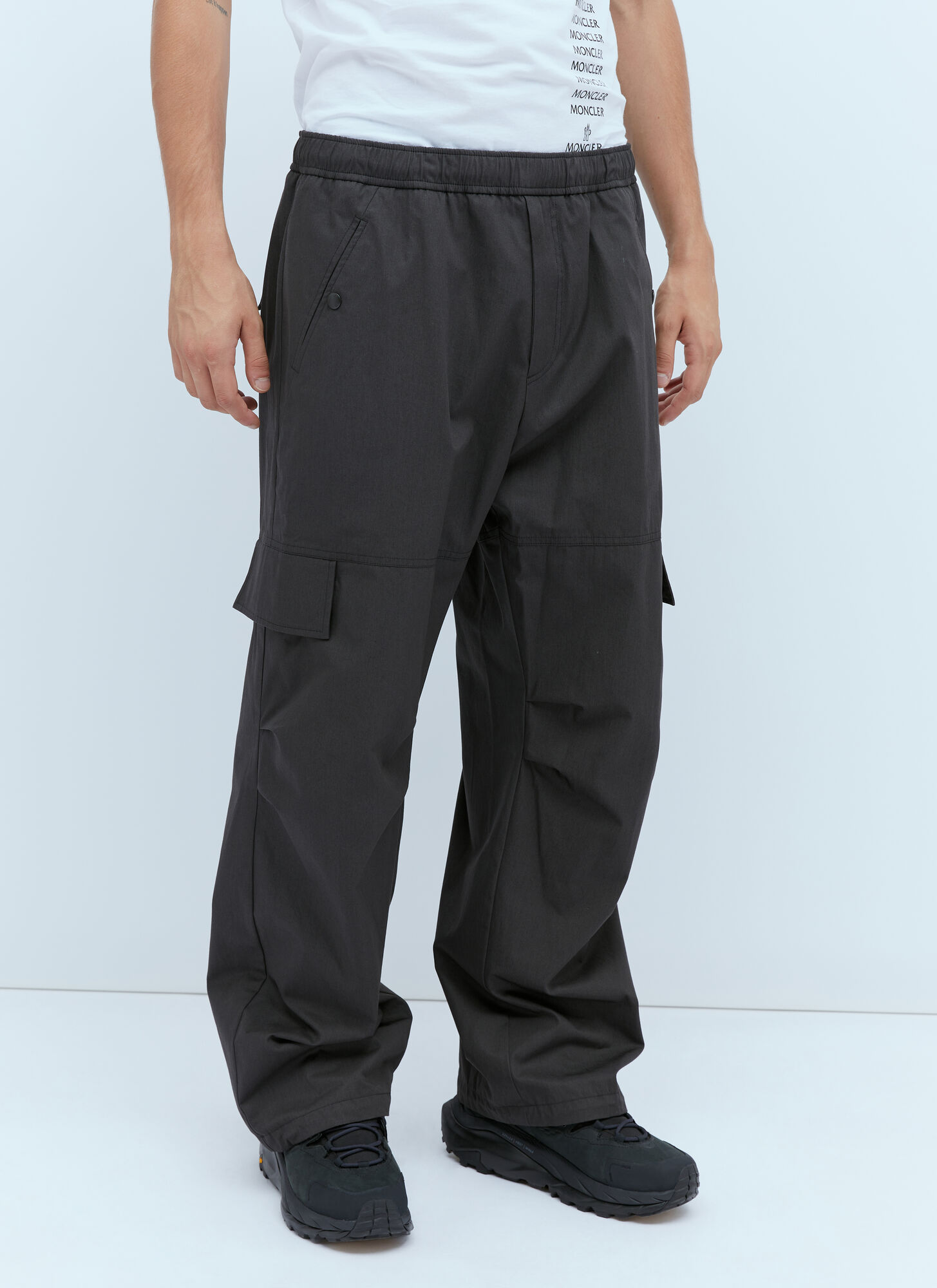 Moncler Men's Khaki Logo Patch Cargo Pants - Man Pants Xl
