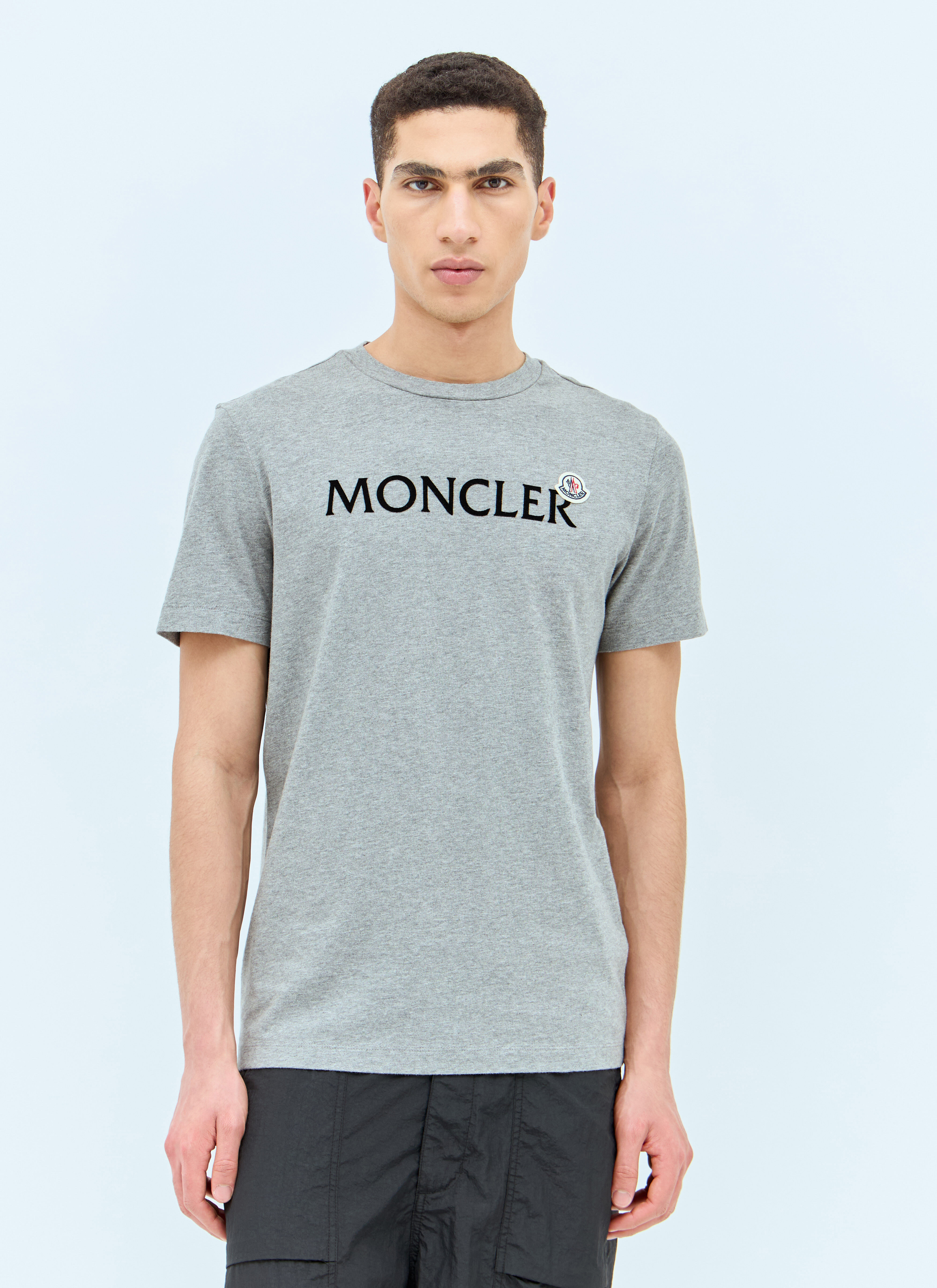 Moncler Logo Patch T shirt Man T shirts Grey S price in Dubai UAE Compare Prices