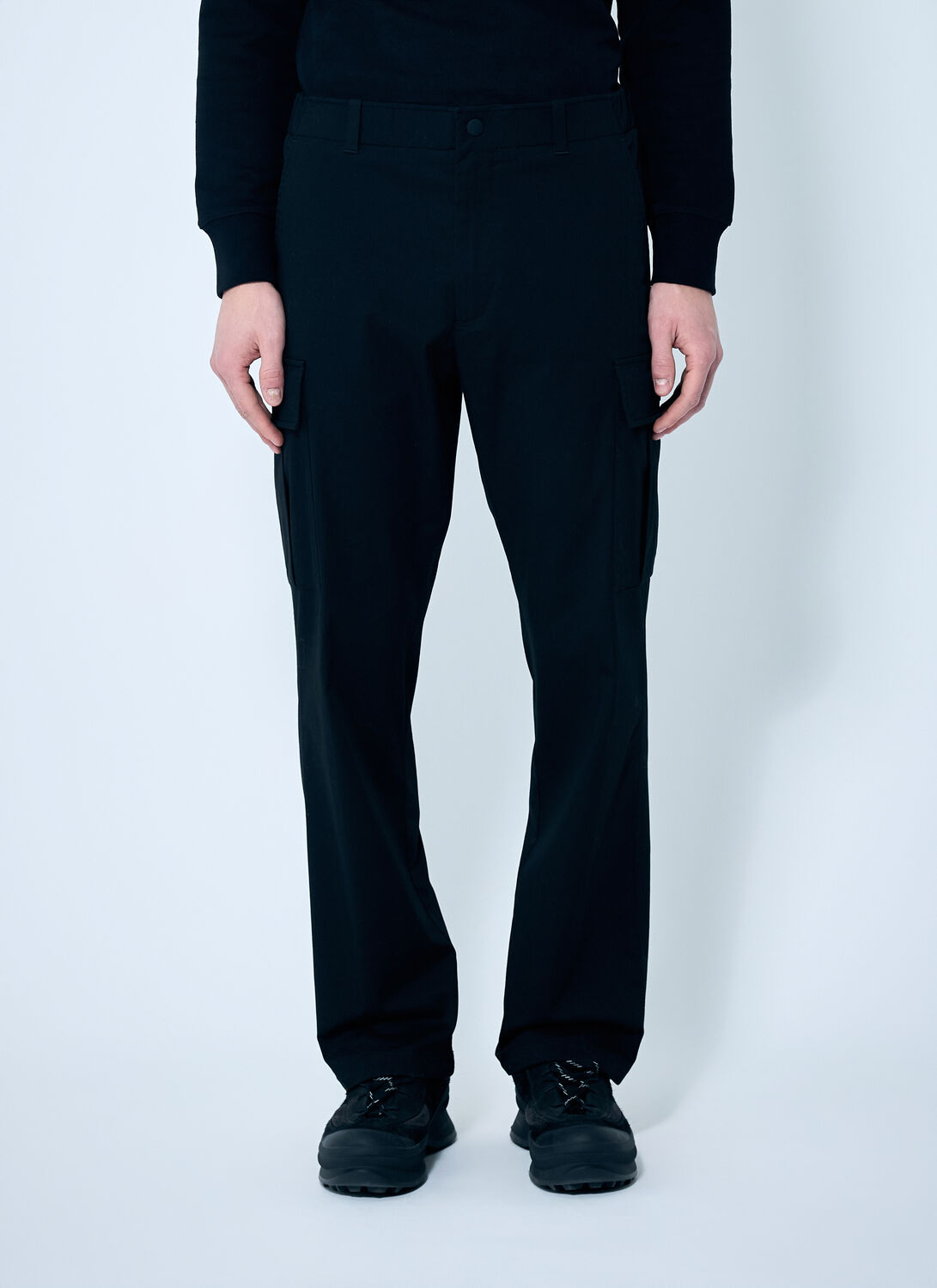 Moncler Men Twill Cargo Pants In Black