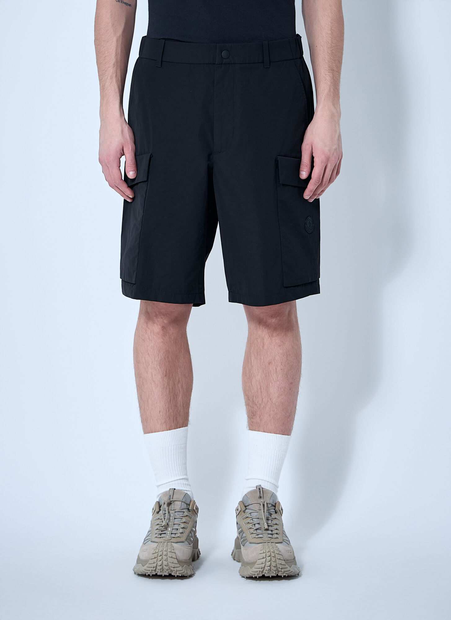 Moncler Men Nylon Shorts In Black