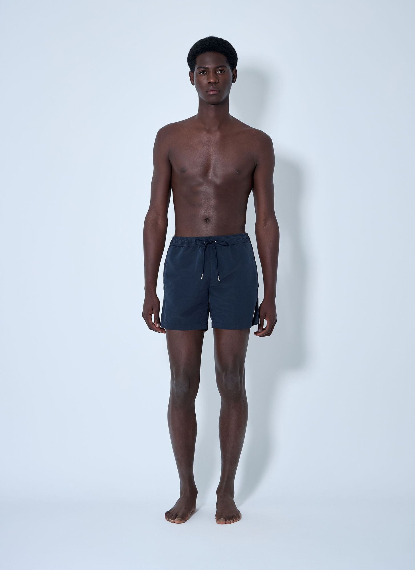  Moncler Moncler Logo Patch Swim Shorts - Mann Bademode Navy S 
