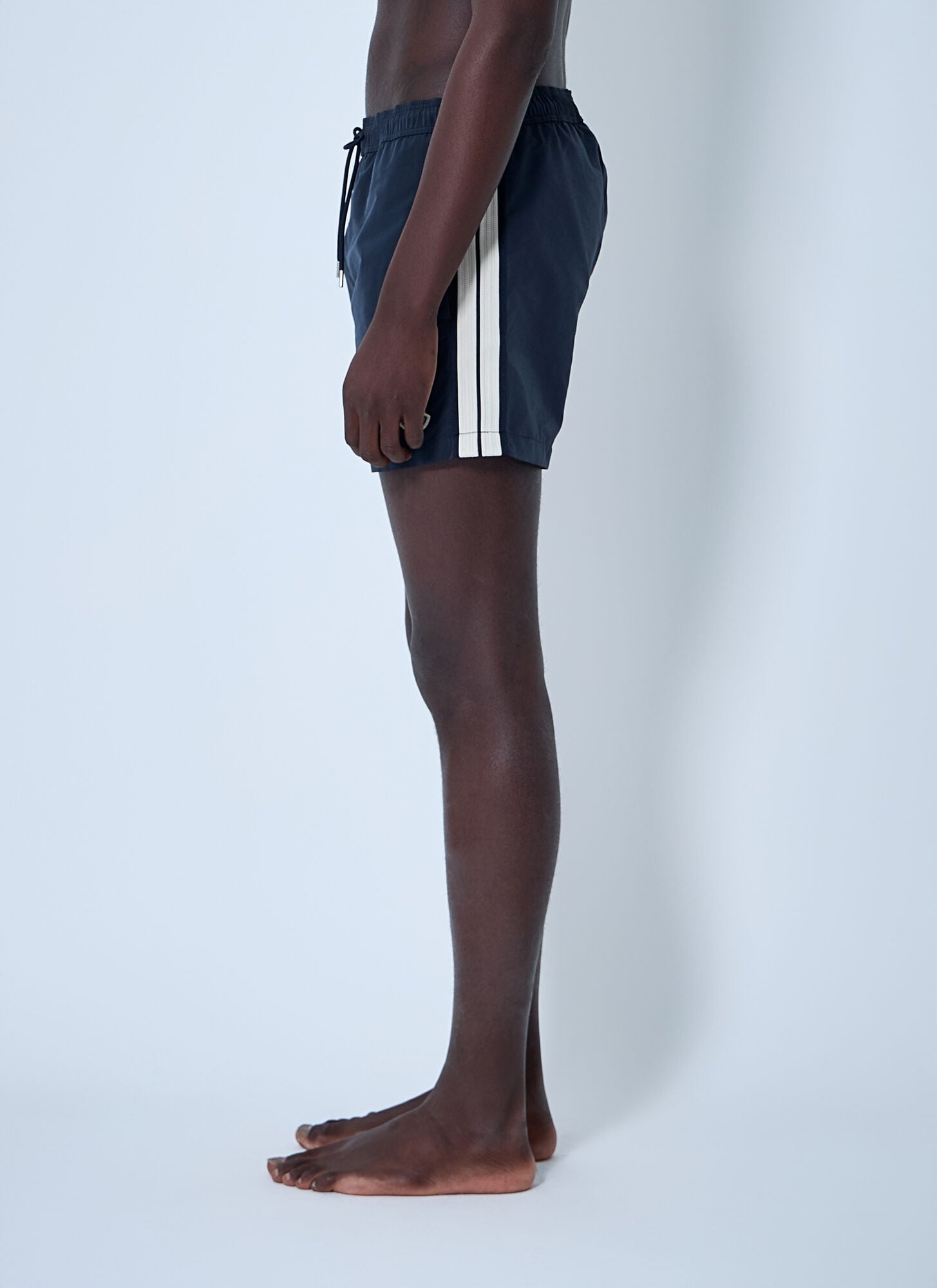  Moncler Moncler Logo Patch Swim Shorts - Mann Bademode Navy S 