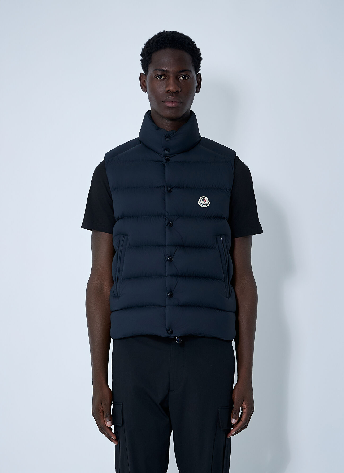 Moncler Tibb Down Gilet In Blue