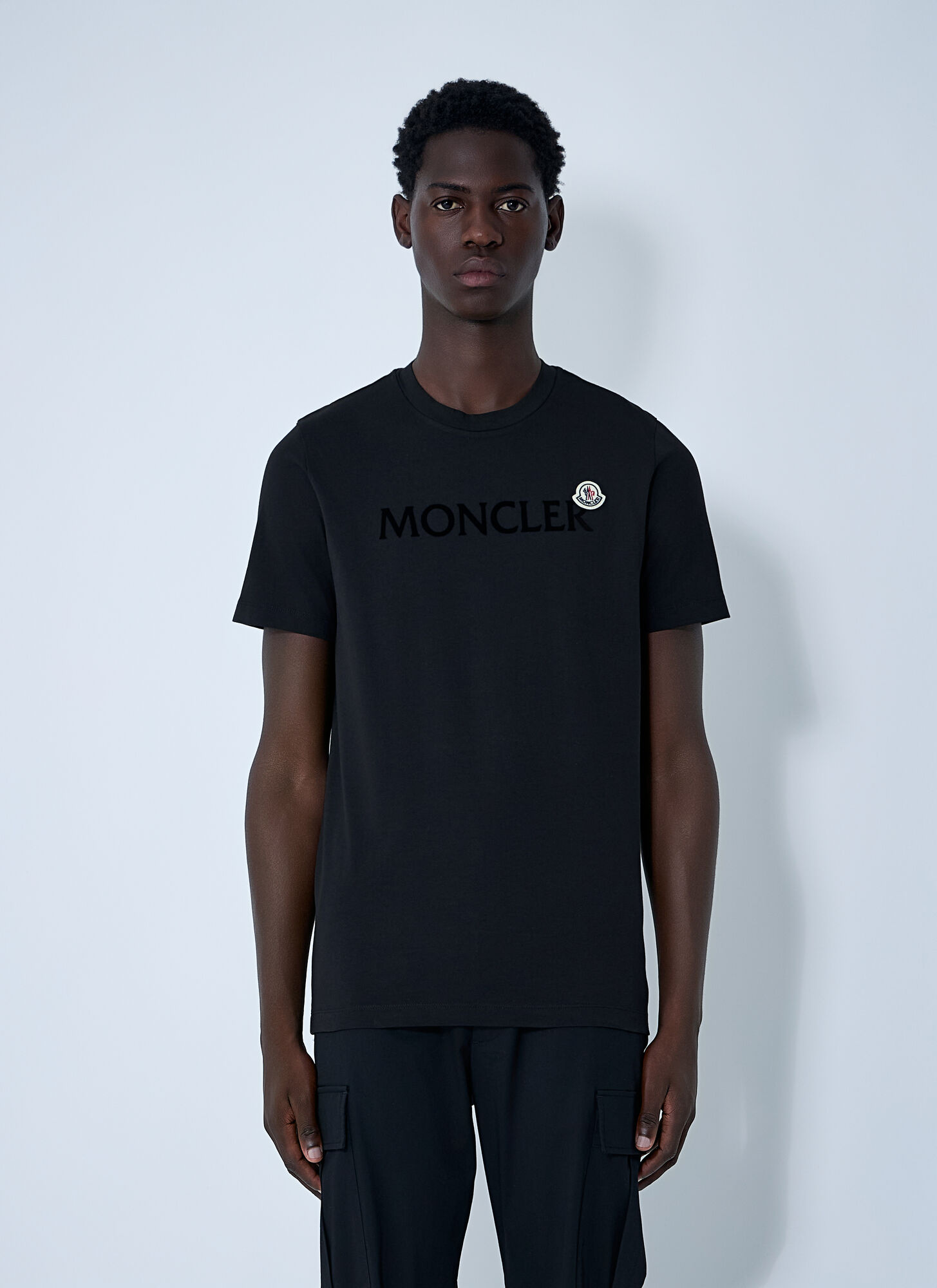 Moncler Men T-shirt With Flocked Cotton Logo