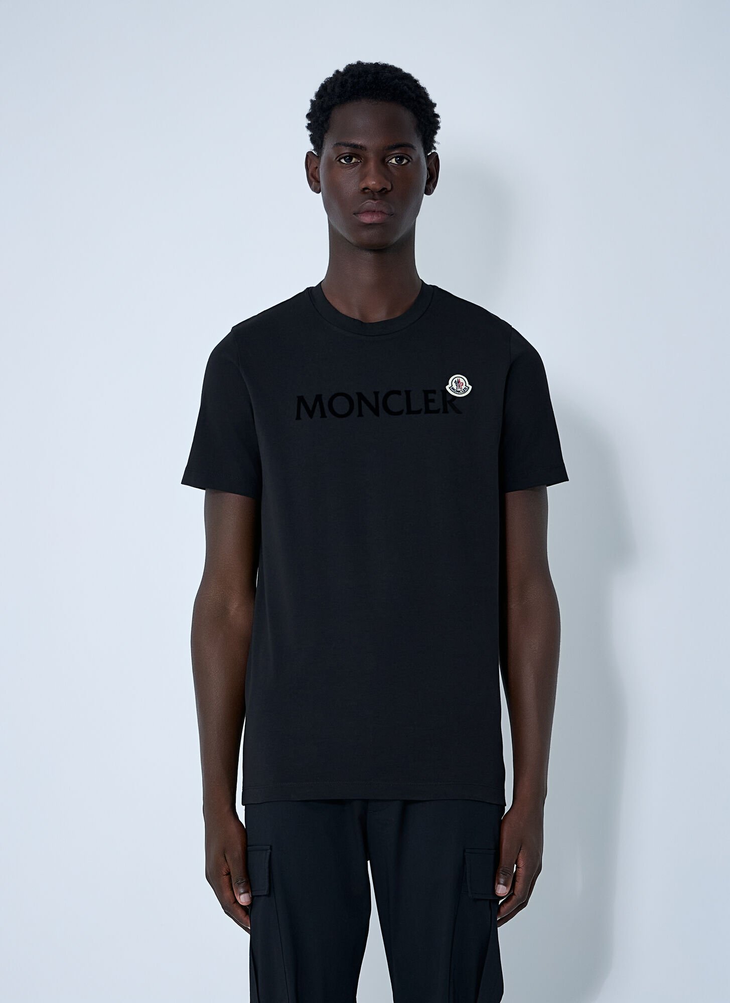 Moncler Men T-shirt With Flocked Cotton Logo