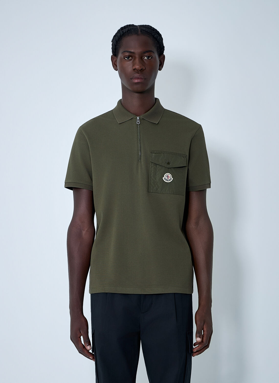 Moncler Logo Motif Polo Shirt In Green