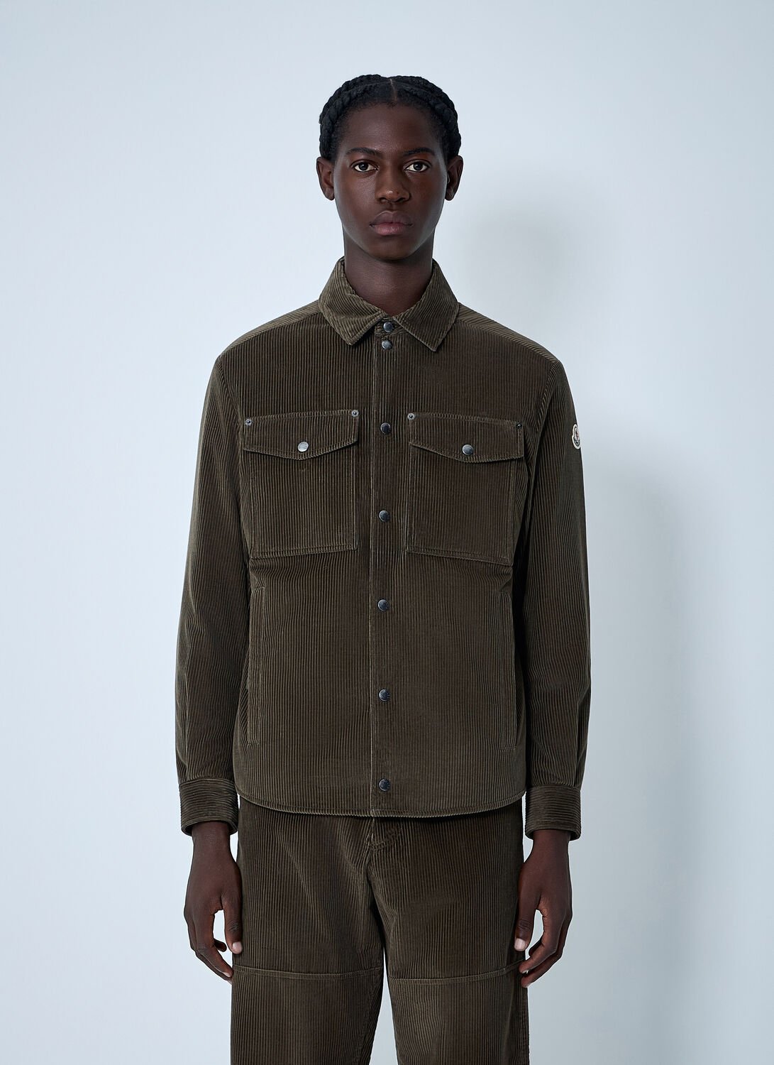 Moncler Ambroisie Corduroy Shirt In Brown