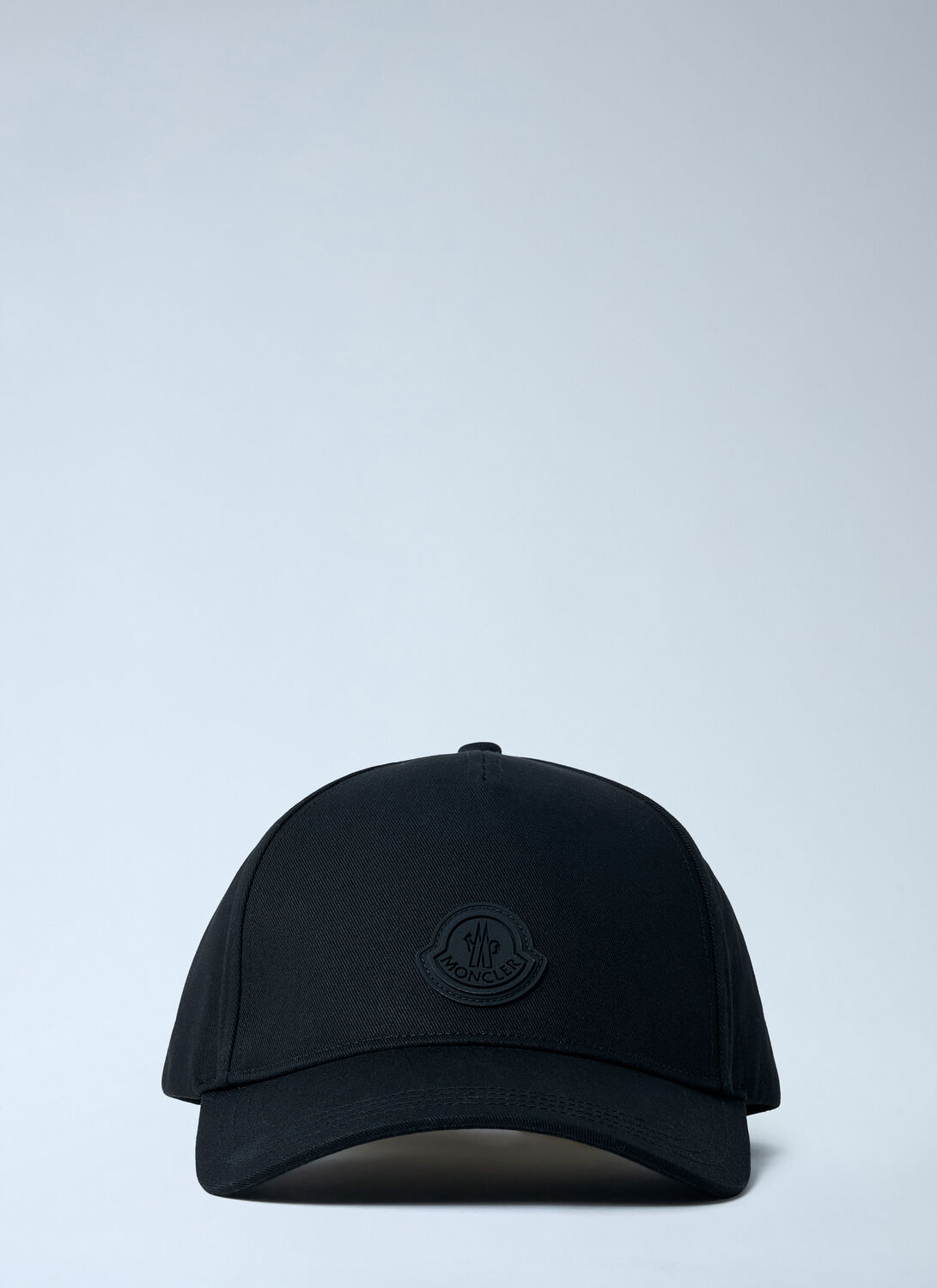 Moncler Cotton Baseball Cap With Curved Brim And Intricate Embroidery In Black