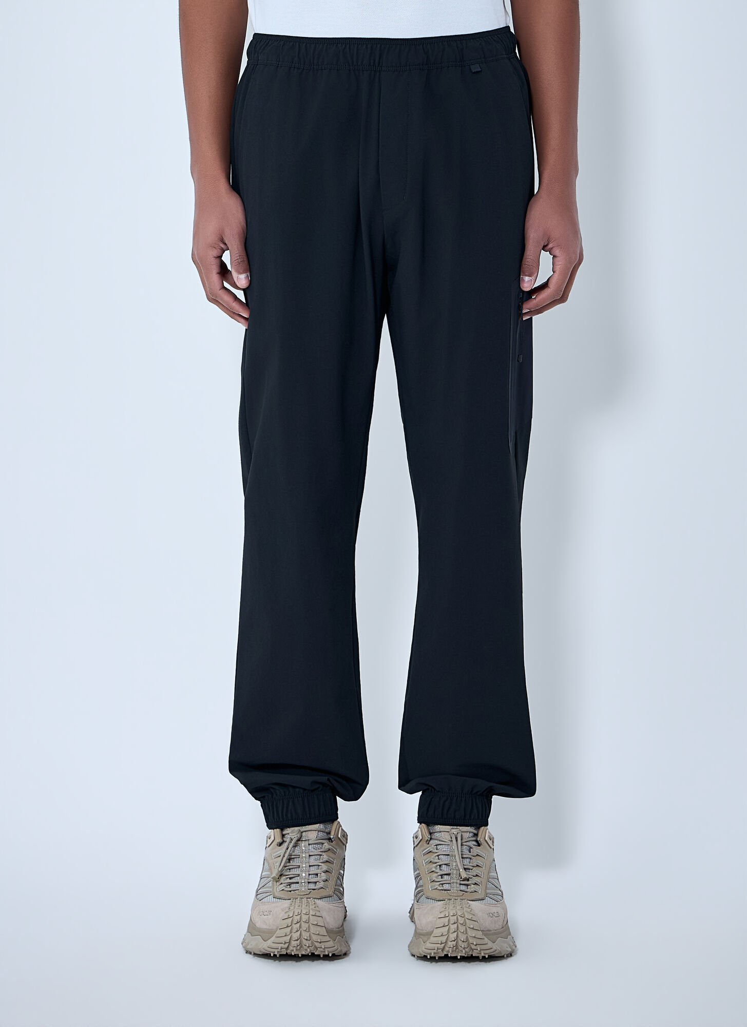 Moncler Men's Black Elasticated Track Pants - Man Track Pants It - 46