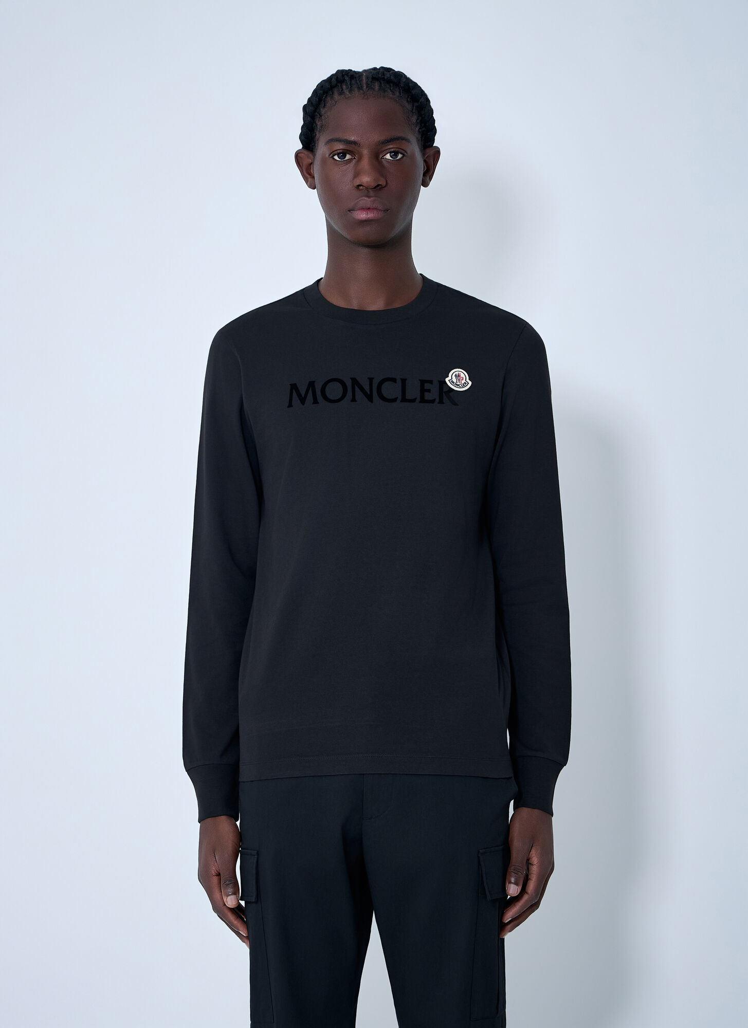 Moncler Men's Black Logo Motif T-Shirt - Man T-Shirts S