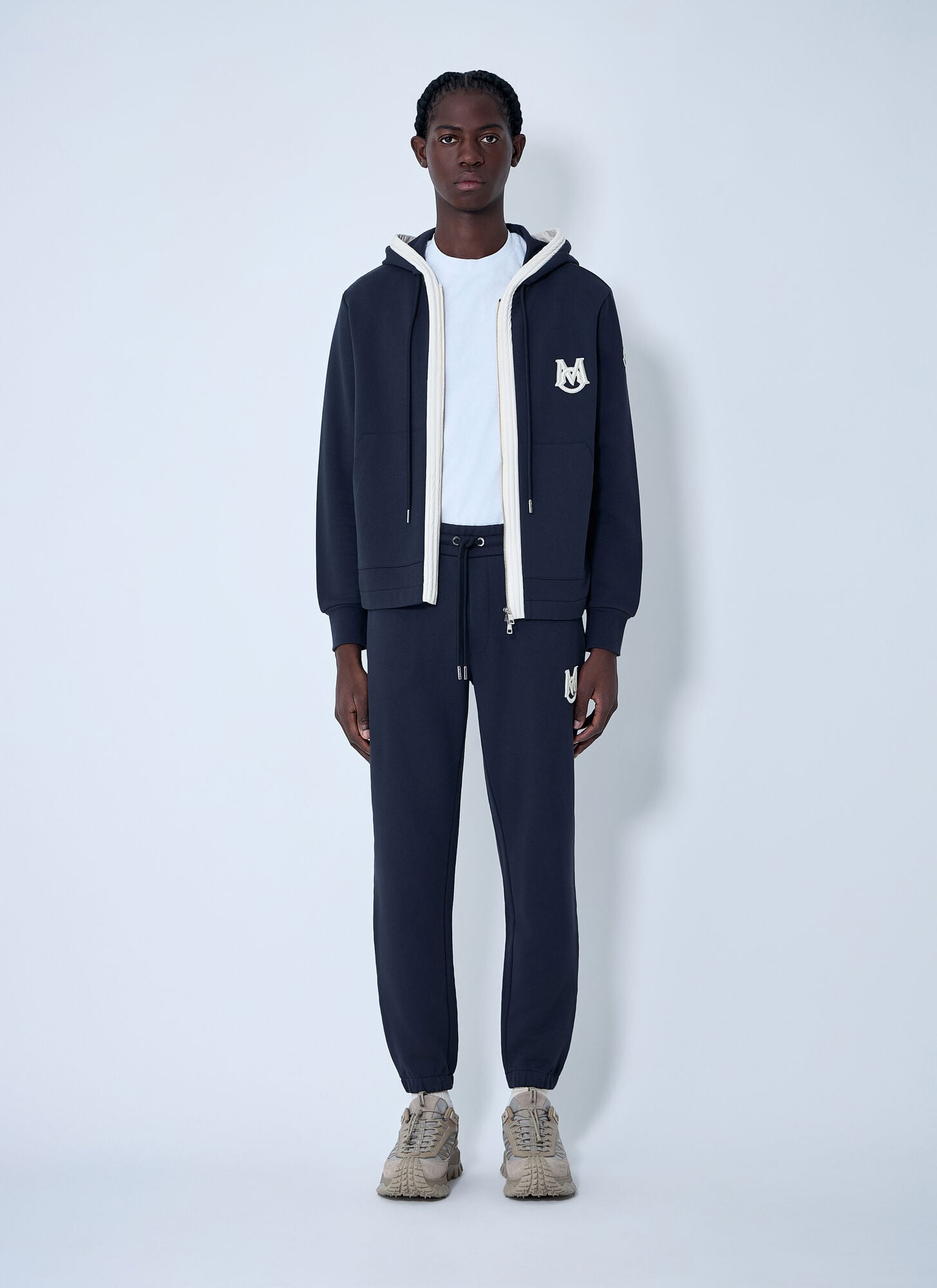  Moncler Moncler Zip-up Cardigan - Mann Strick Navy M 