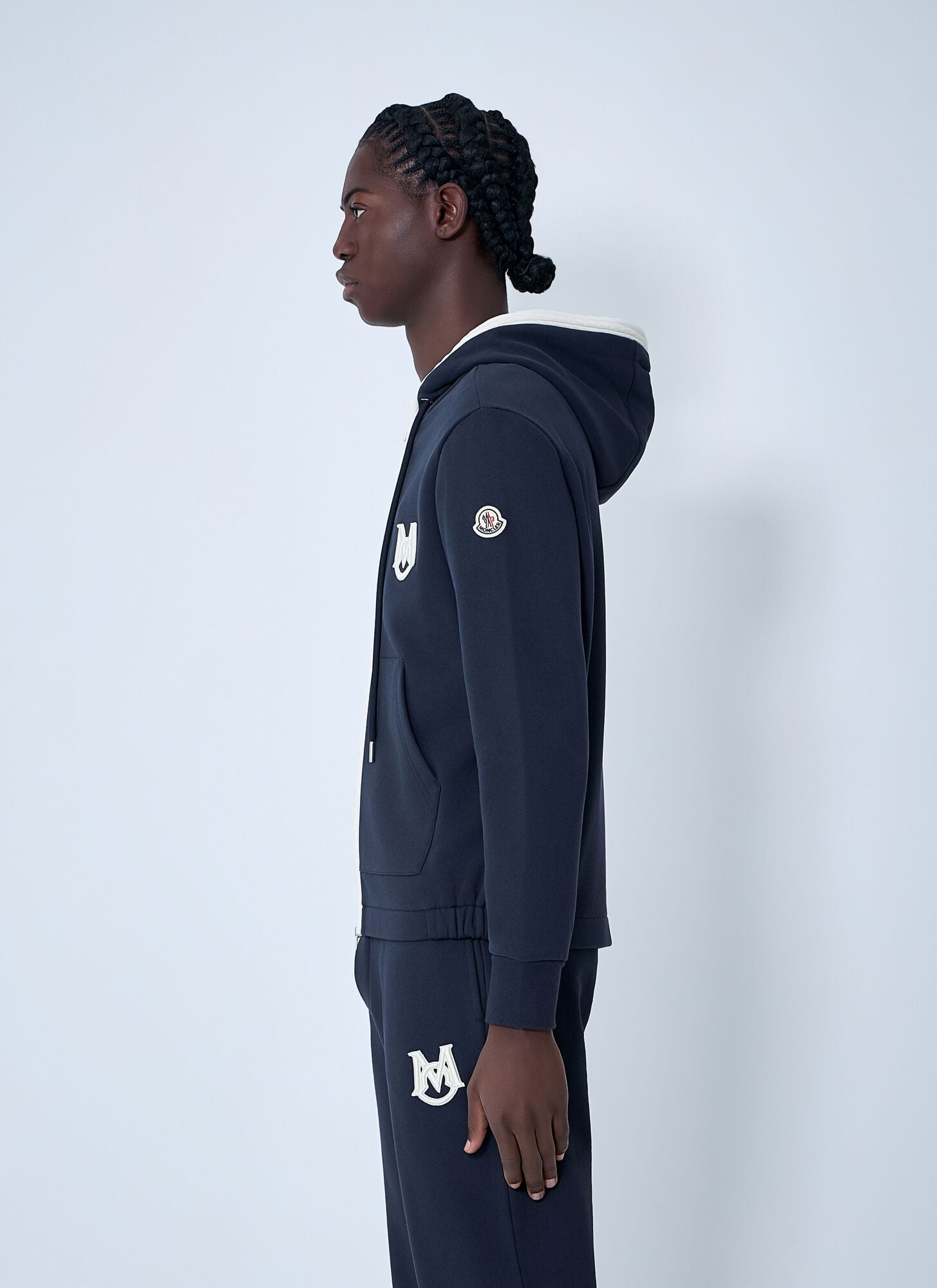 Moncler Moncler Zip-up Cardigan - Mann Strick Navy M 