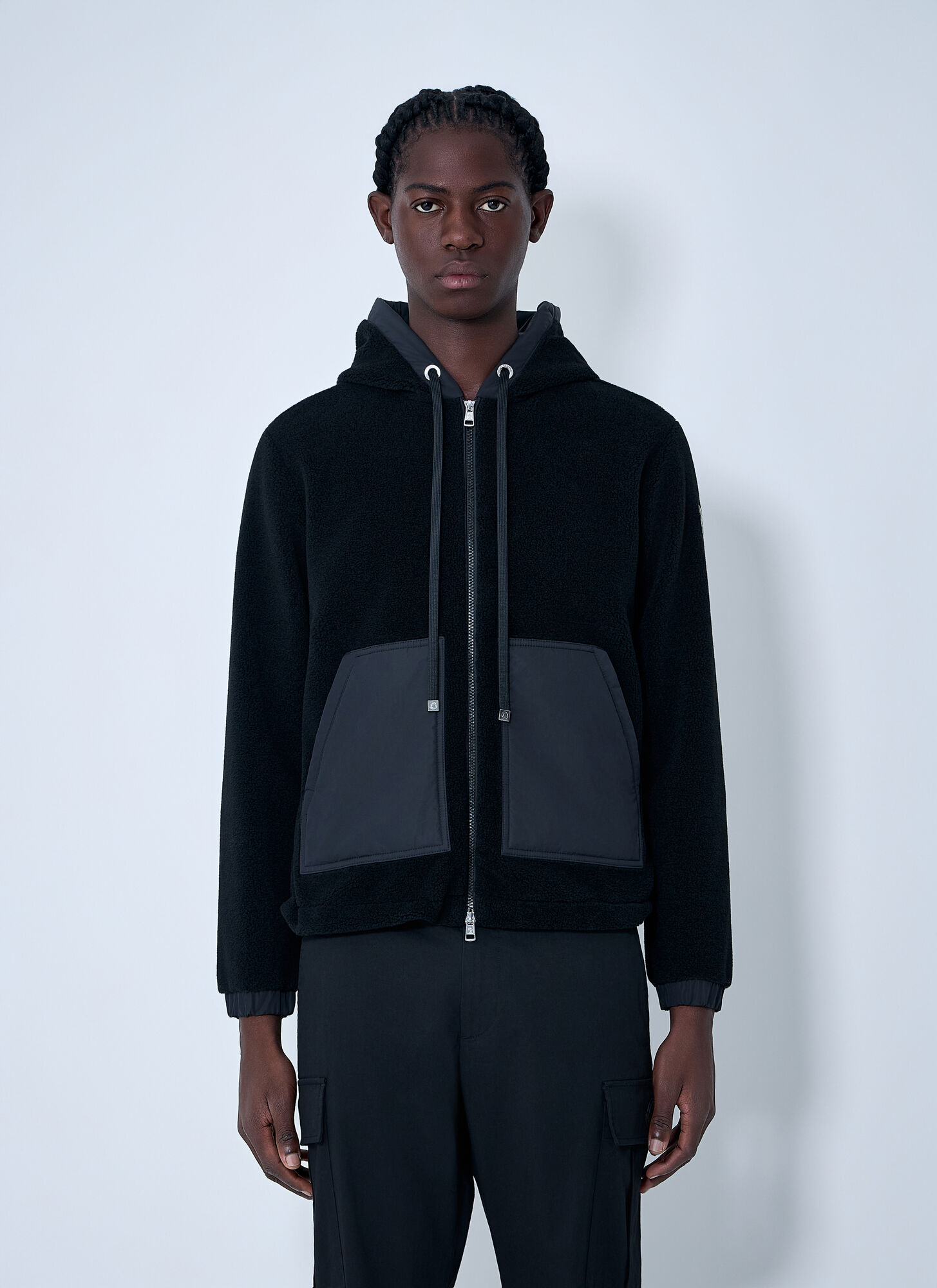 Moncler Men's Black Teddy Zip-Up Cardigan - Man Knitwear Xxl