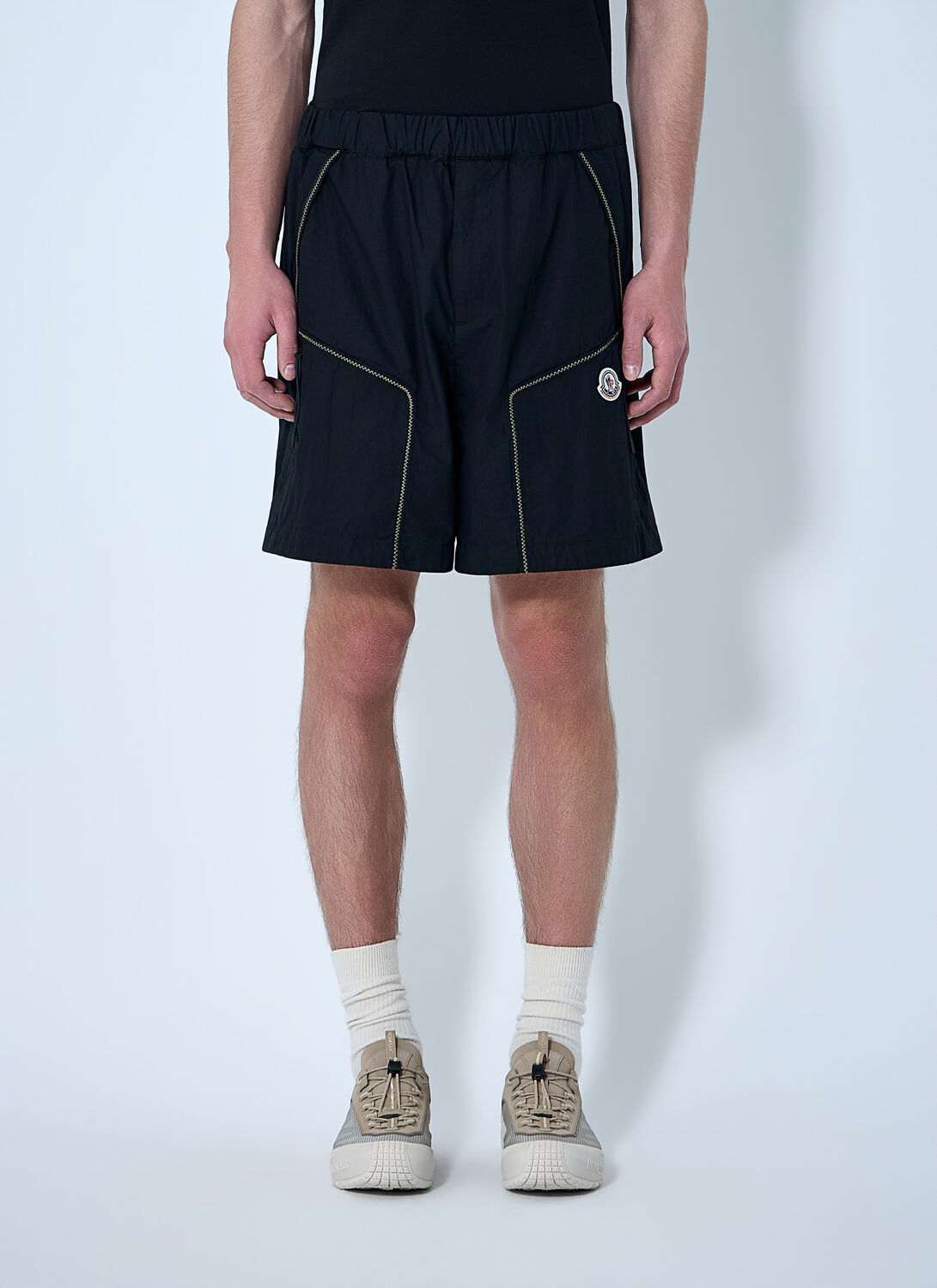 Moncler Elasticated Waist Technical Shorts - Man Shorts Black L Moncler