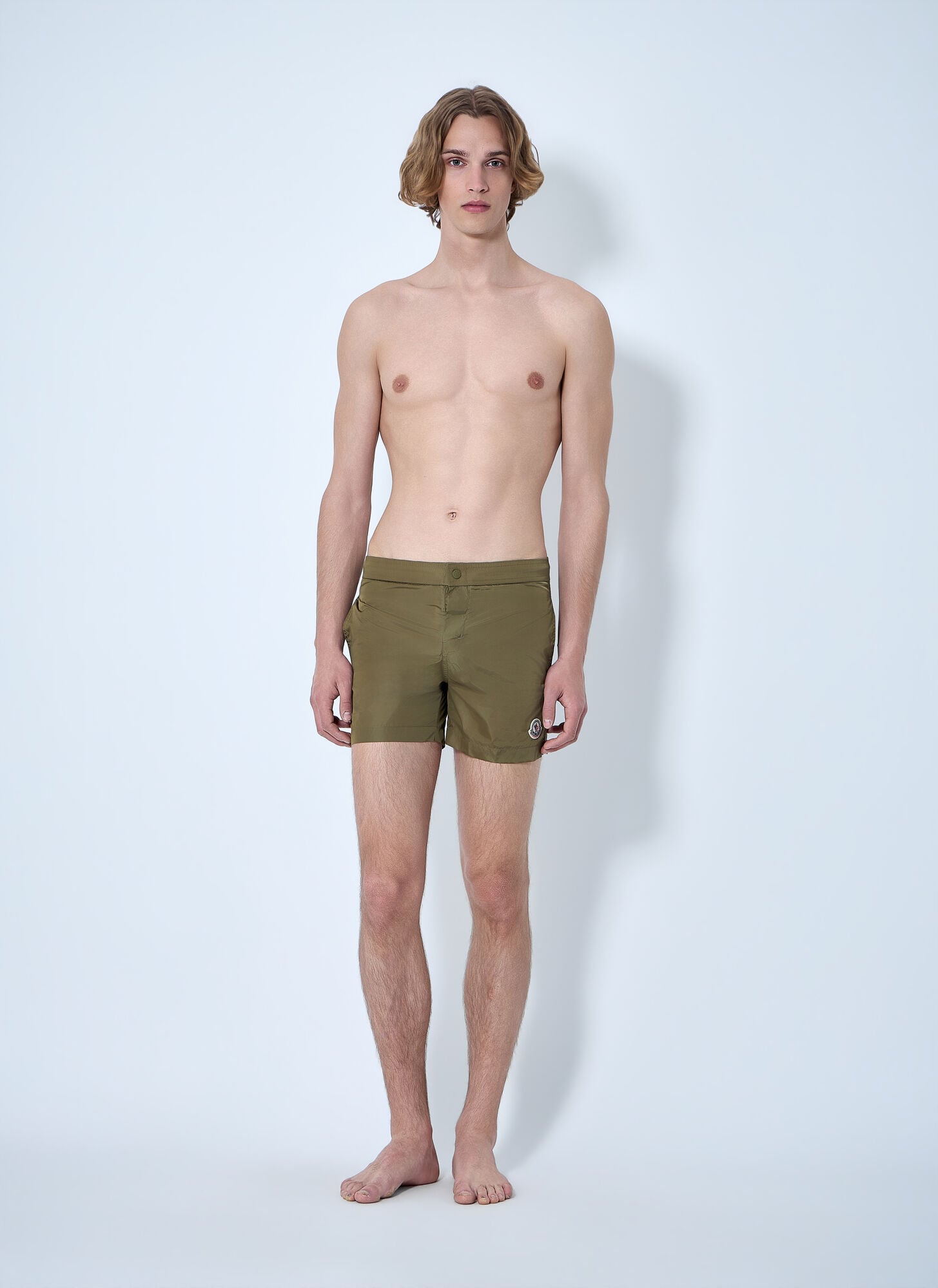  Moncler Moncler Elastic Waist Swim Shorts - Mann Bademode Khaki S 