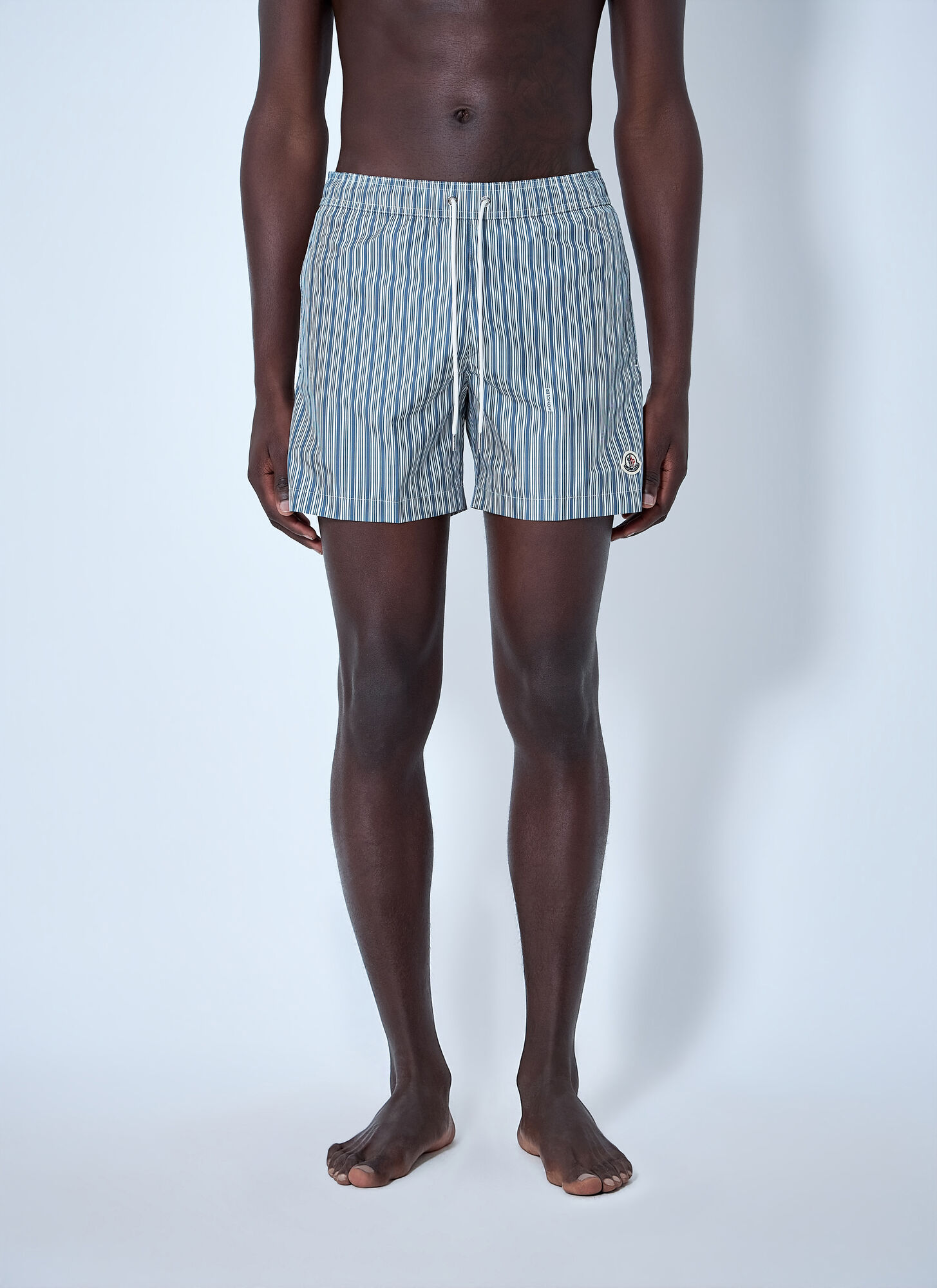 Moncler Striped Swim Shorts - Mann Bademode Blue S - Immagine 1