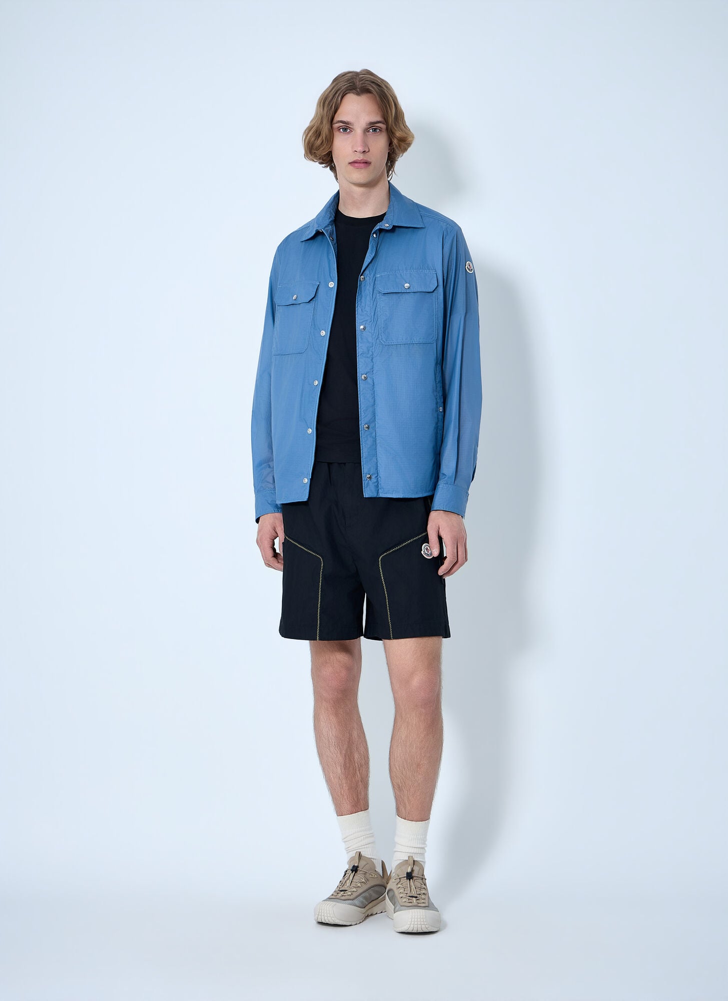  Moncler Moncler Technical Ripstop Overshirt - Mann Hemden Blue L 