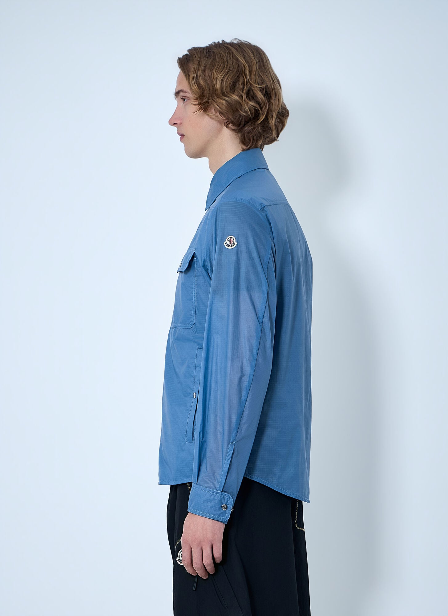  Moncler Moncler Technical Ripstop Overshirt - Mann Hemden Blue L 