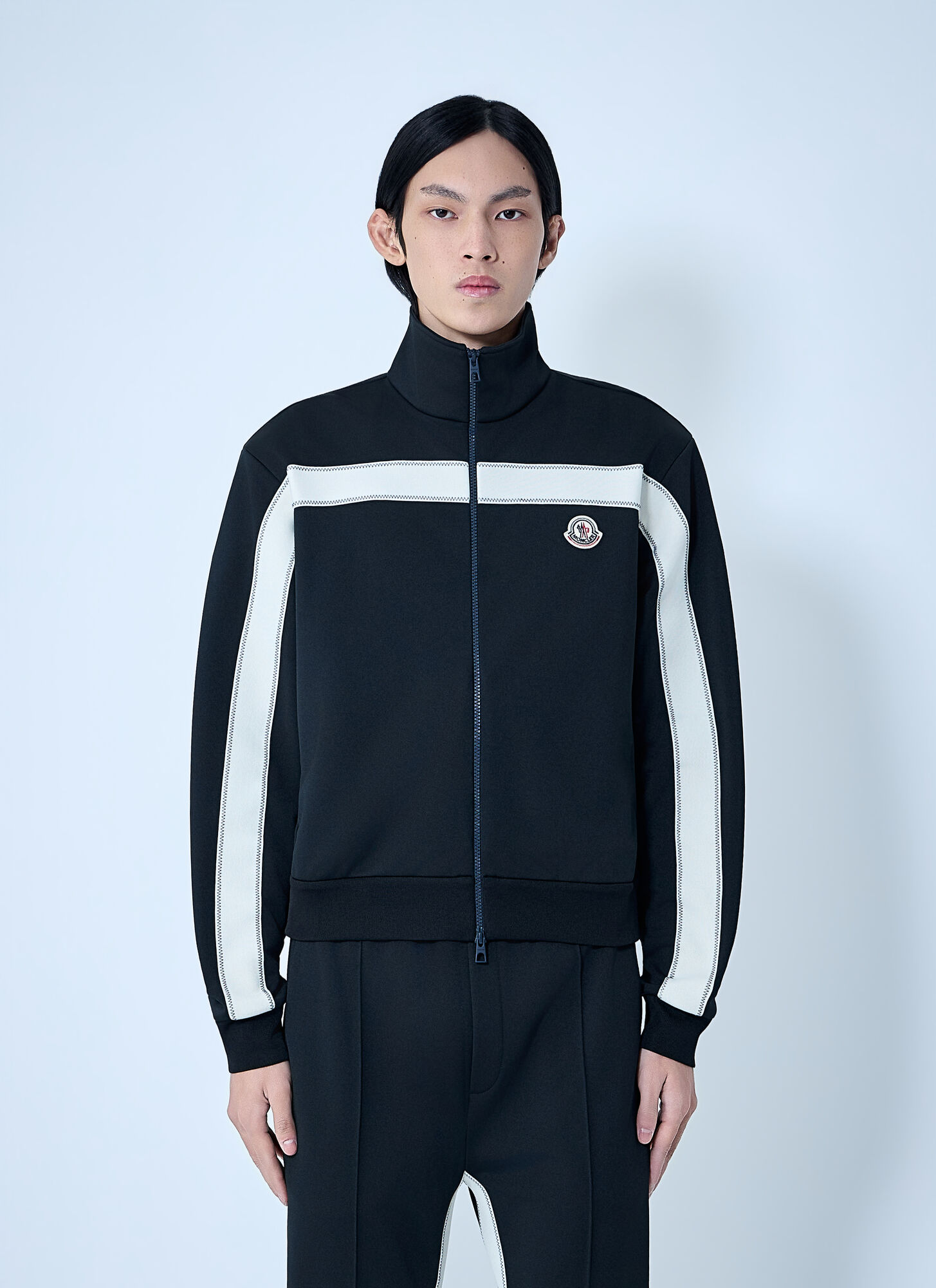 Moncler Men's Black High-Neck Zip Jacket - Man Jackets M