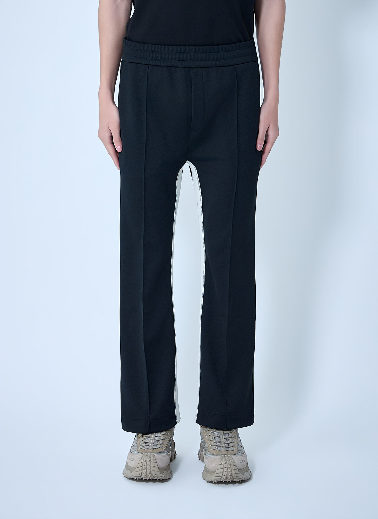 Moncler Men's Black Elasticated Waist Straight Trousers - Man Track Pants M