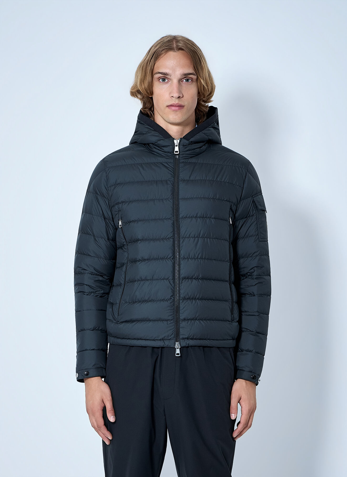 Moncler Men's Black Galion Hooded Short Down Jacket - Man Jackets 5