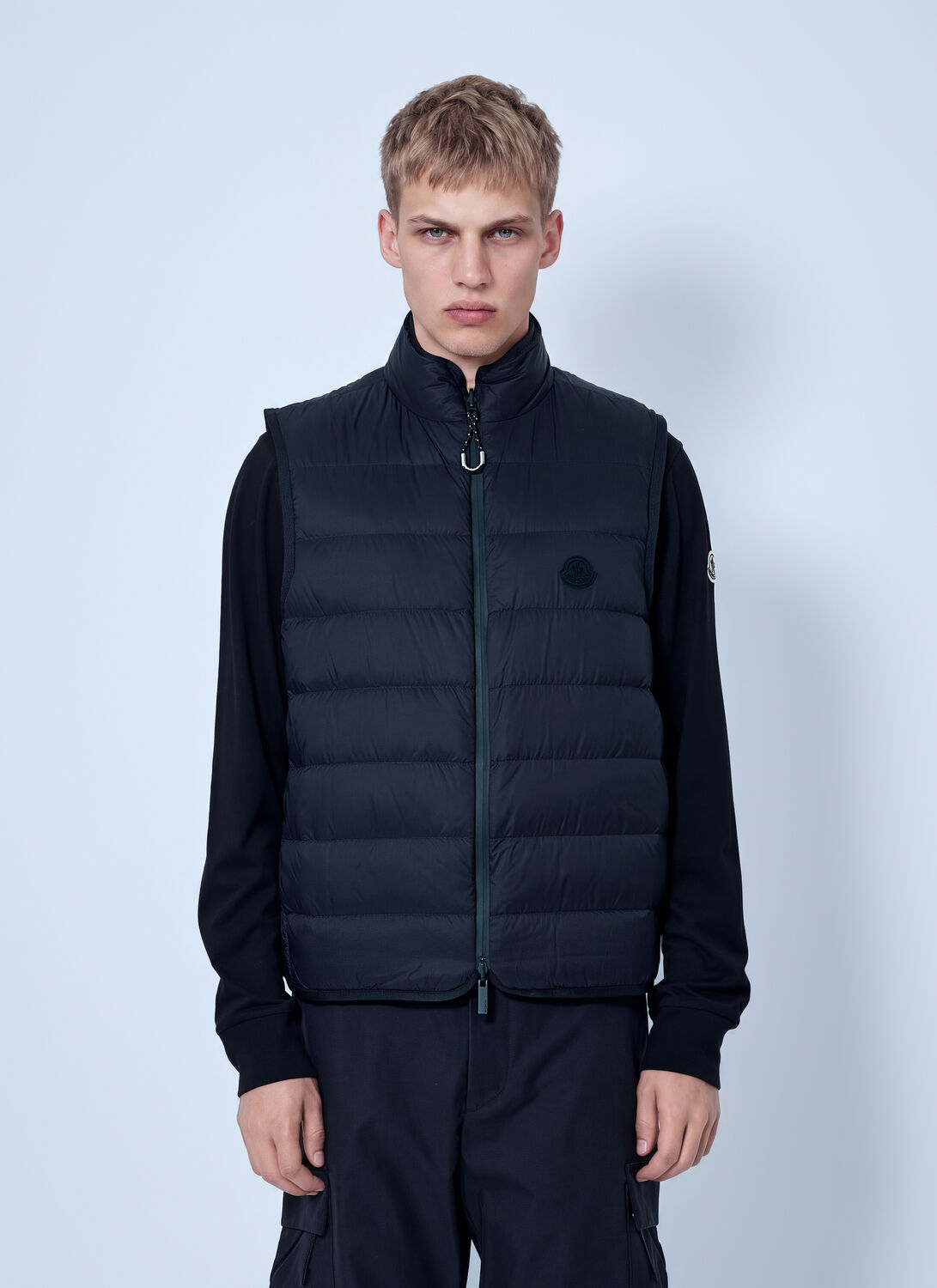 Moncler Teddy Fleece Reversible Down Gilet - Man Jackets Black Xxl