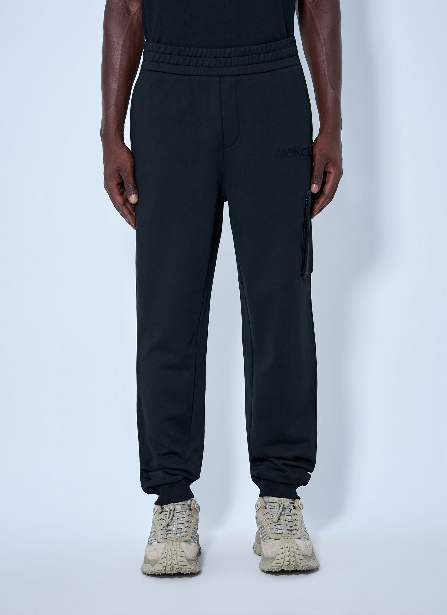 Moncler Men's Black Elasticated Waistband Joggers - Man Track Pants S