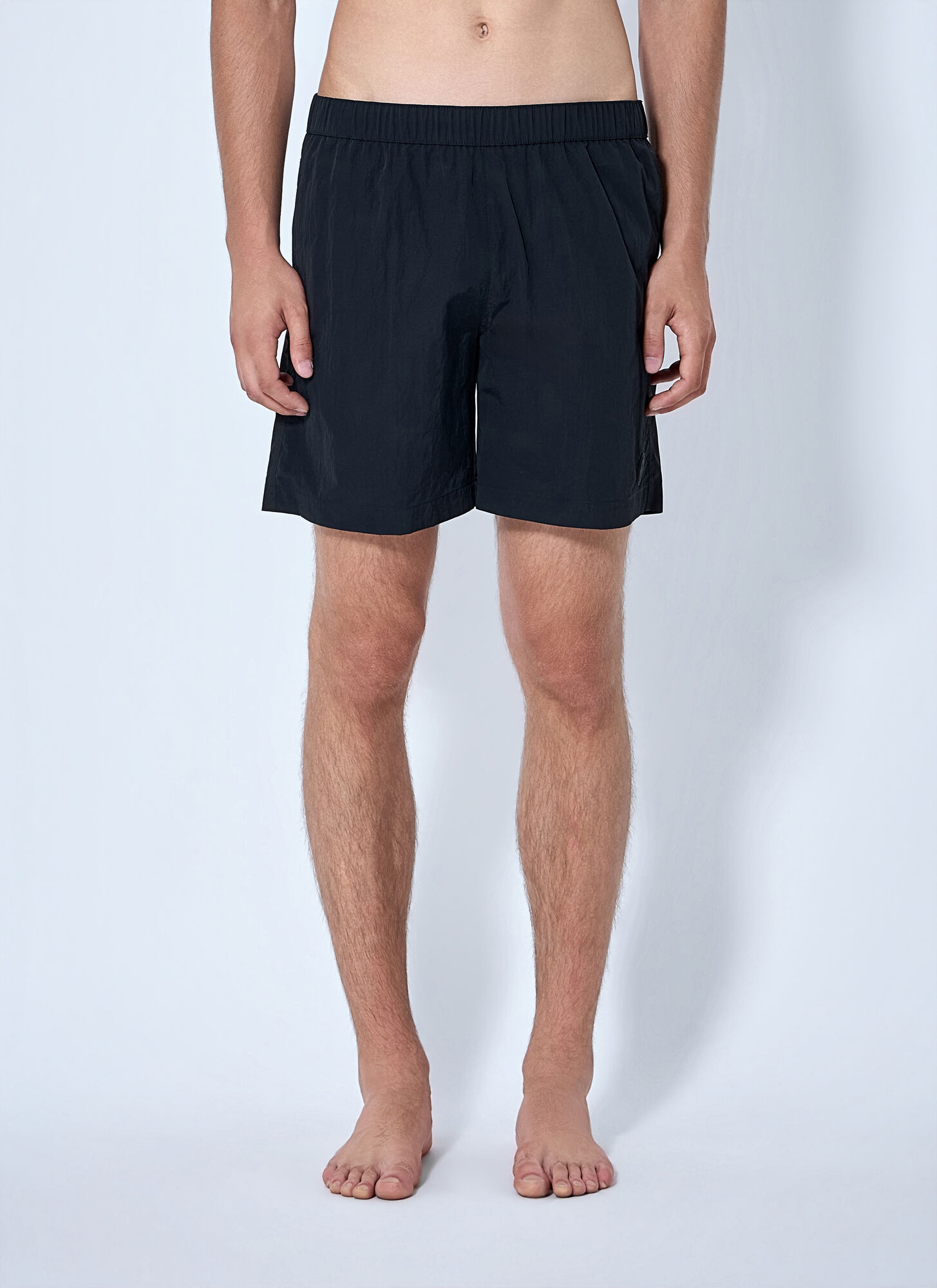 Moncler Men's Black Elasticated Waist Swim Shorts - Man Swimwear Xl
