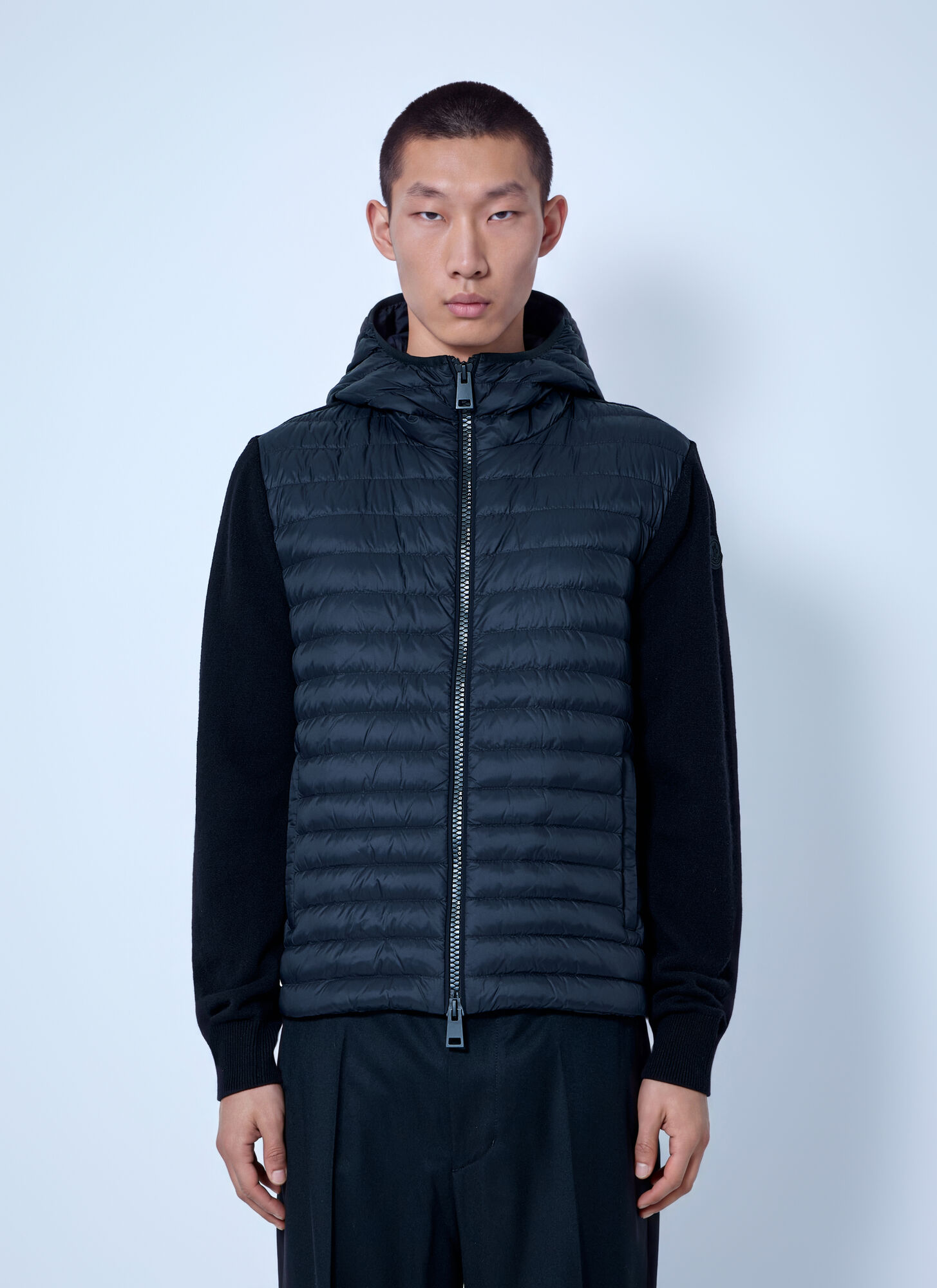 Moncler Uomo Nero - Padded Cashmere Blend Cardigan, Size: S