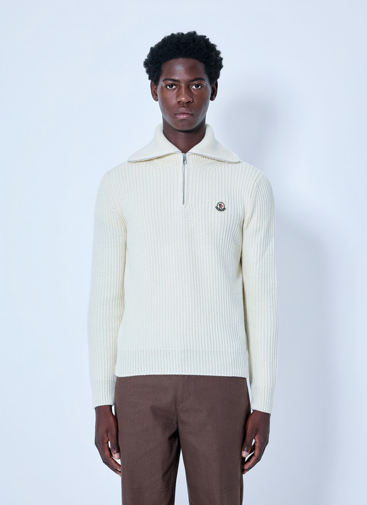 Moncler , Turtlenecks, Male, White, M, Turtleneck Jumper - Image 3