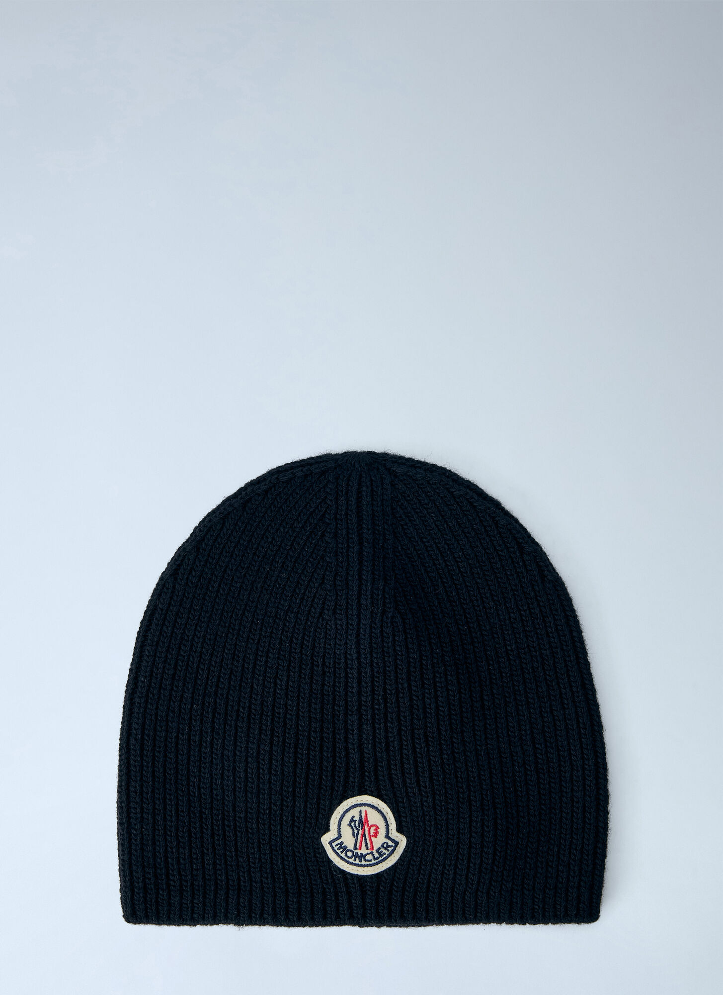 Moncler Ribbed Wool Beanie Hat - Mann Hats Black One Size