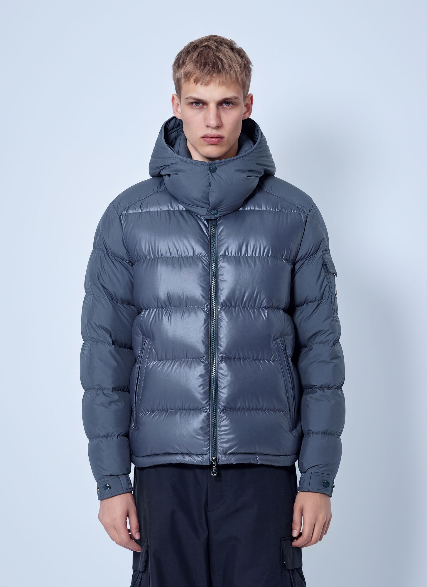 Moncler Maya Hooded Short Down Jacket - Man Jackets Dark Grey 5