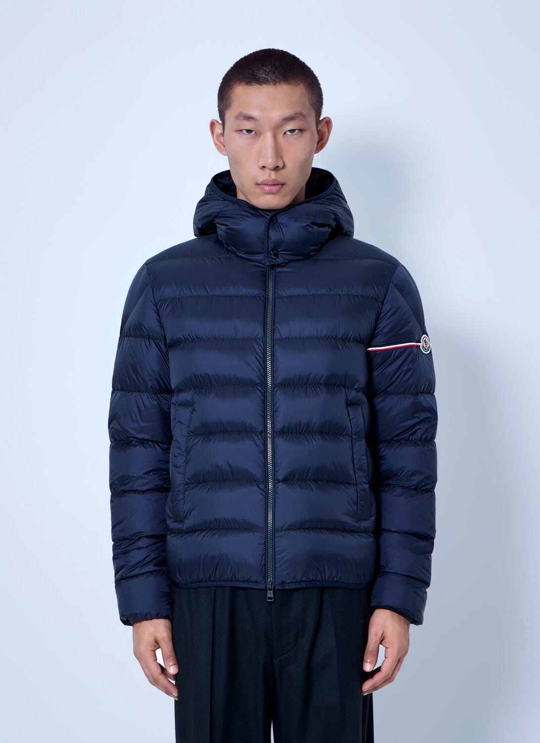 Moncler Ravenlock Hooded Short Down Jacket - Man Jackets Dark Blue 5