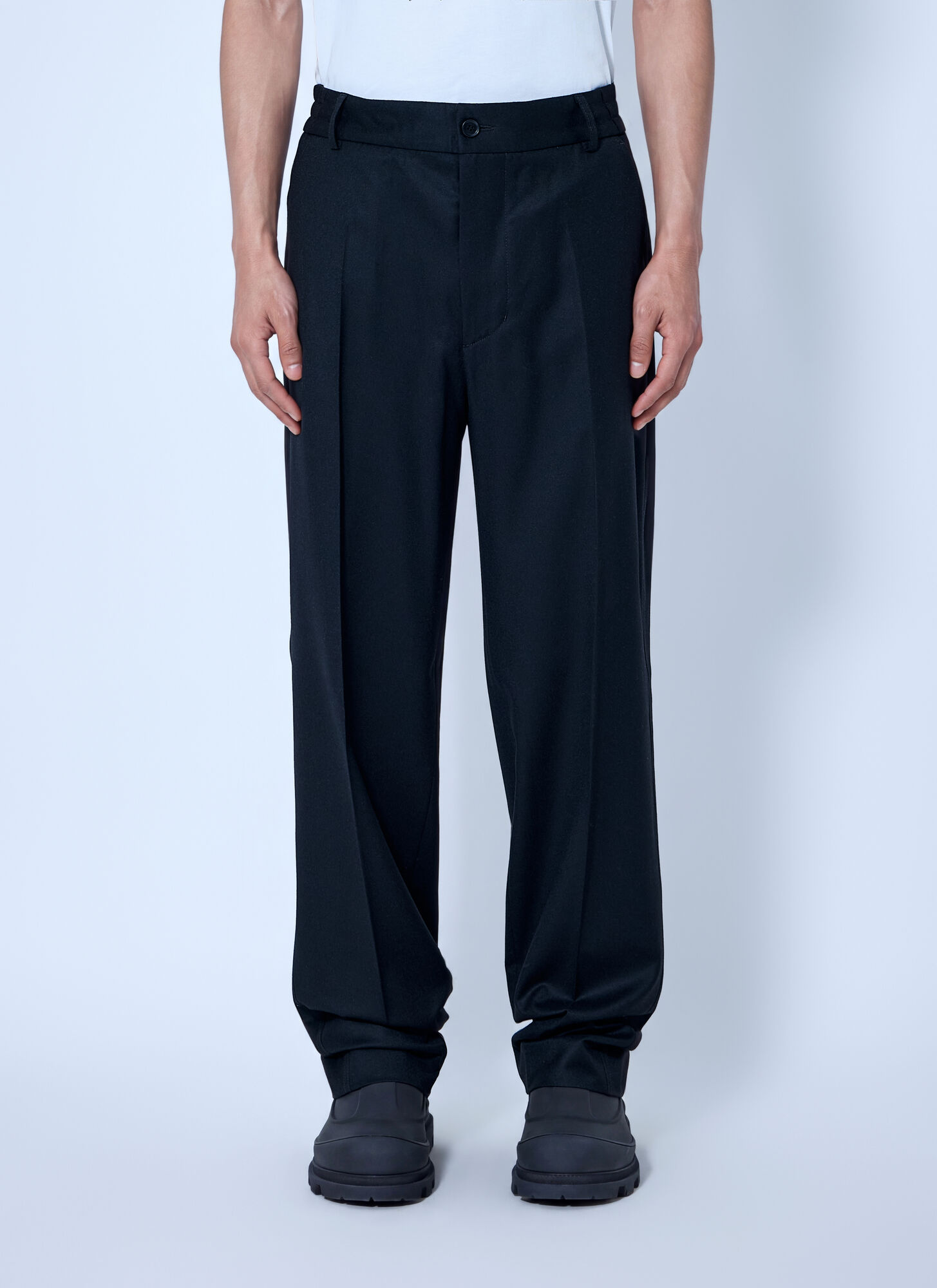 Moncler Tailored Wool Trousers - Mann Hosen Black Eu - 48