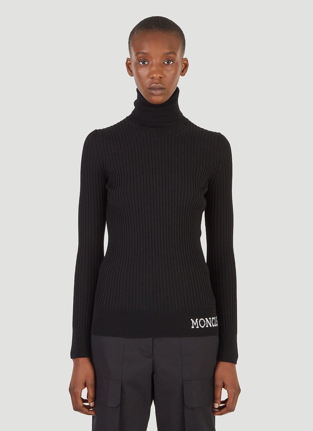 Shop Moncler Turtleneck Sweater In Black