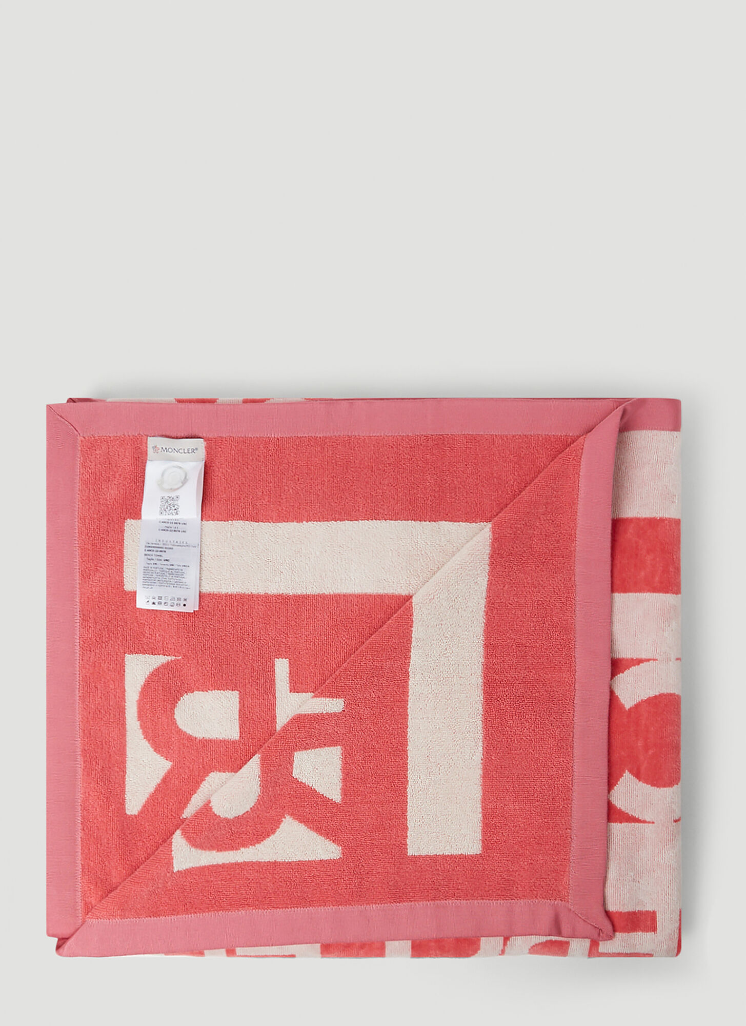  Moncler Moncler Logo Print Beach Towel - Frau Textiles Red One Size 