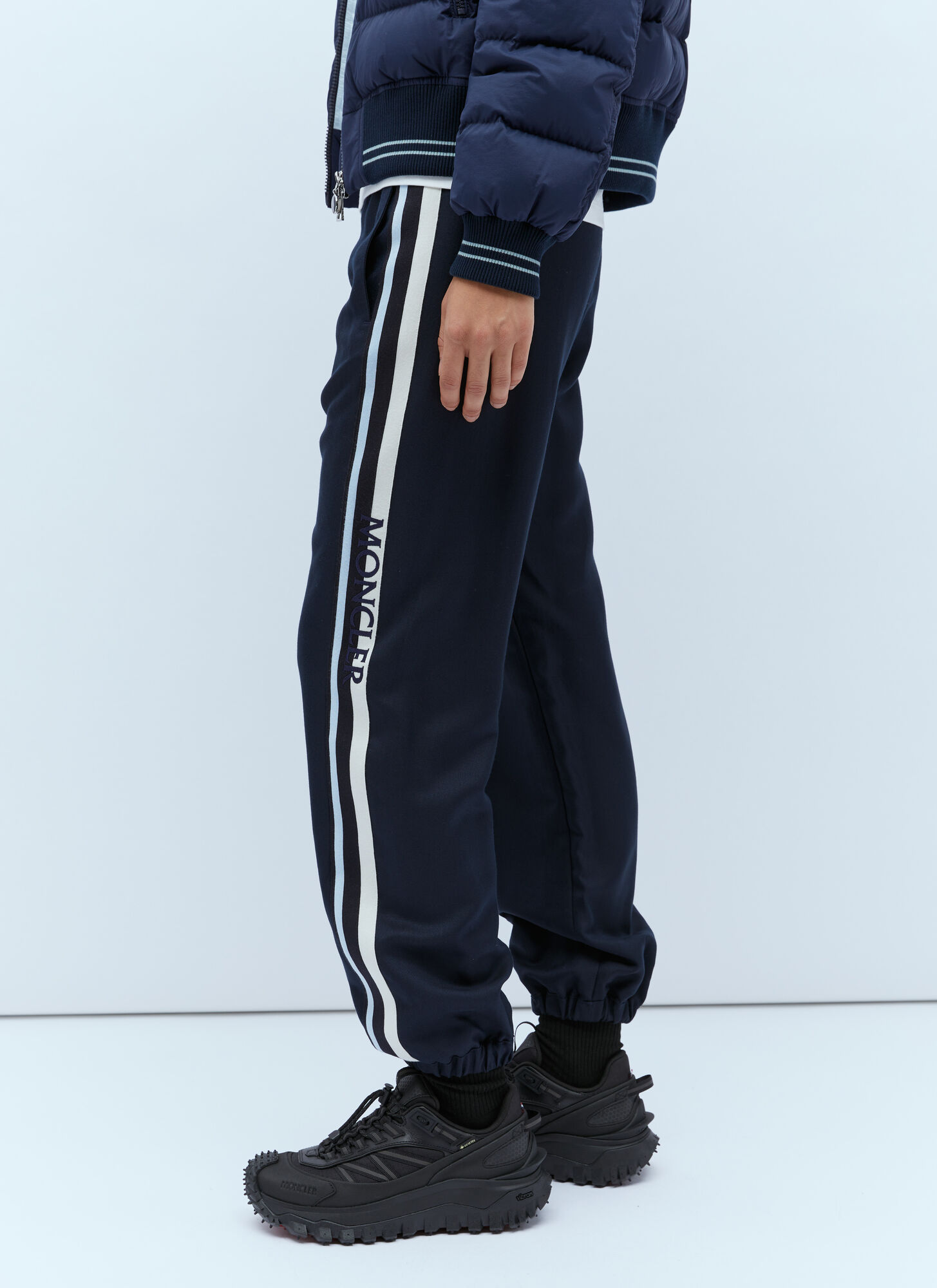 Moncler Women's Black Logo Embroidery Track Pants - Woman Track Pants It - 40