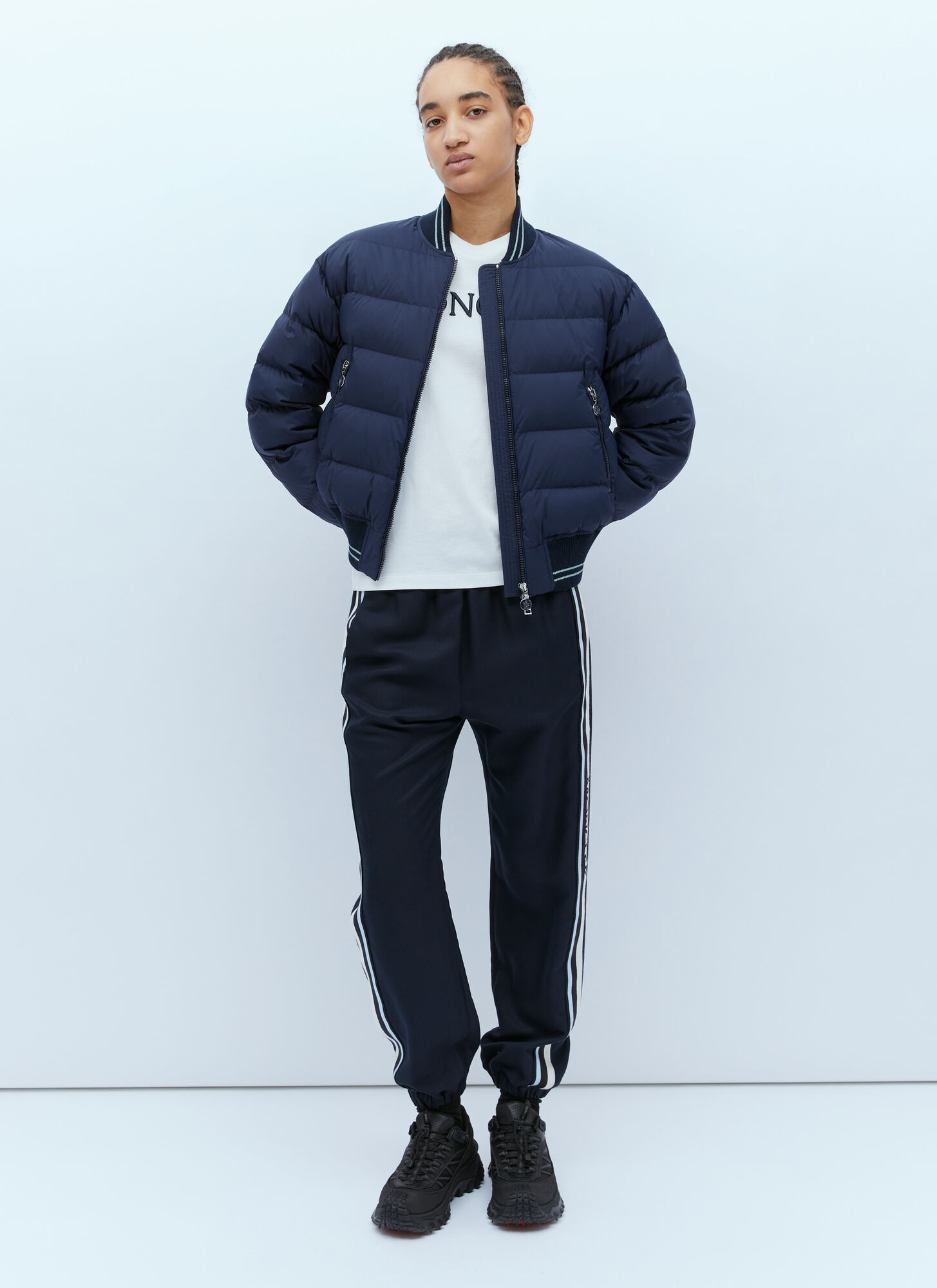  Moncler Moncler Logo Embroidery Track Pants - Frau Track Pants Black It - 40 
