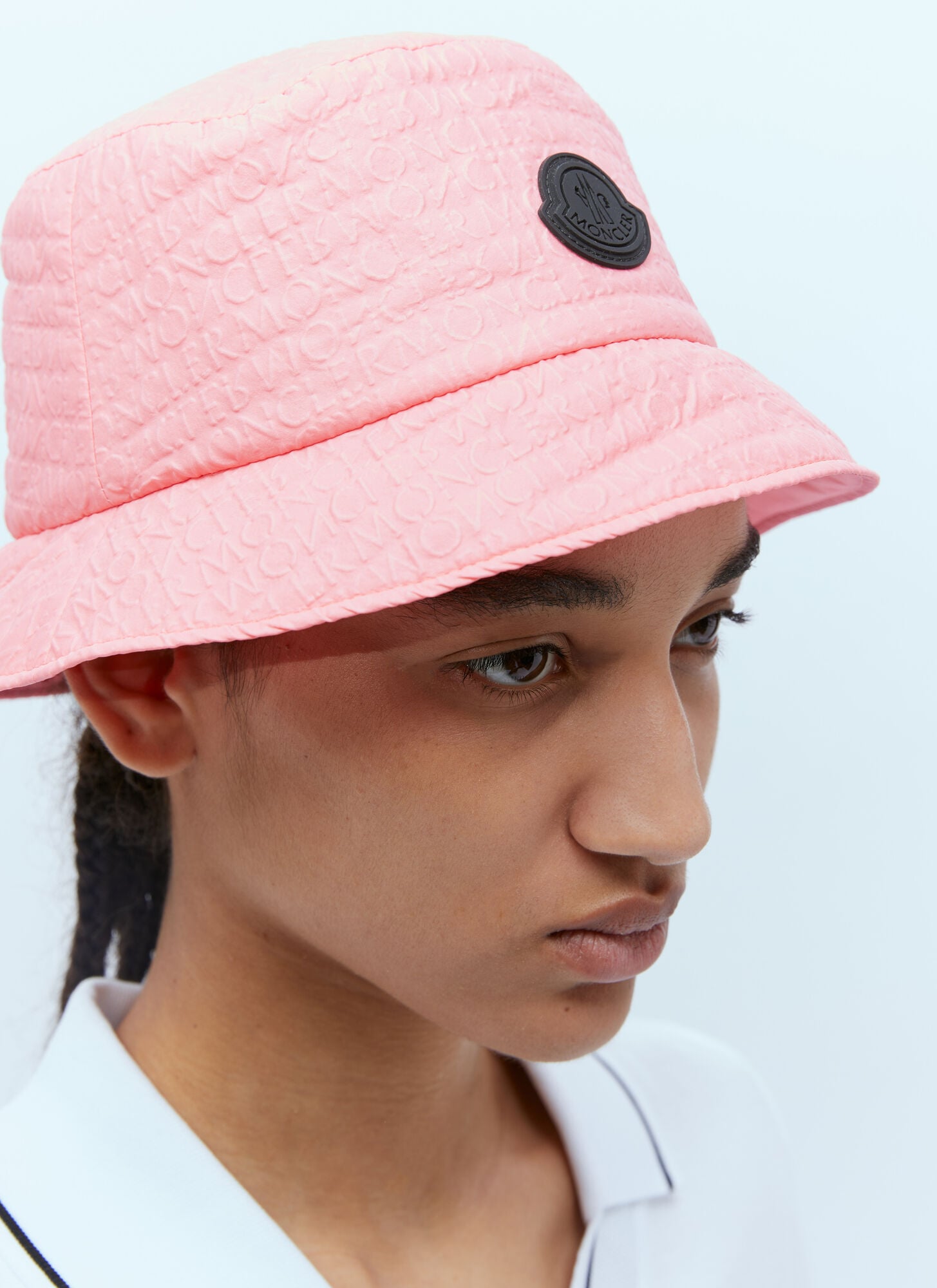  Moncler Moncler Logo Patch Bucket Hat - Frau Hats Pink M 