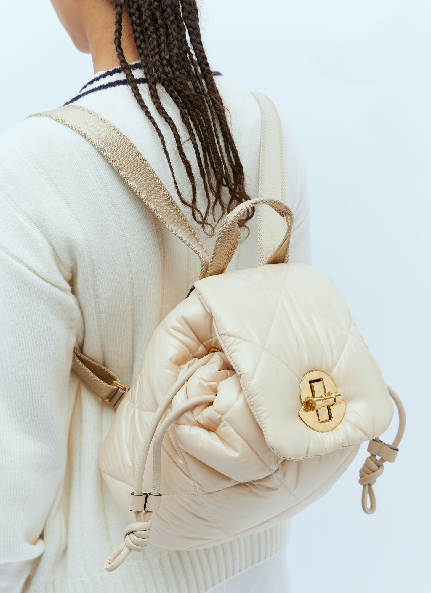 Moncler Puf Backpack In Beige