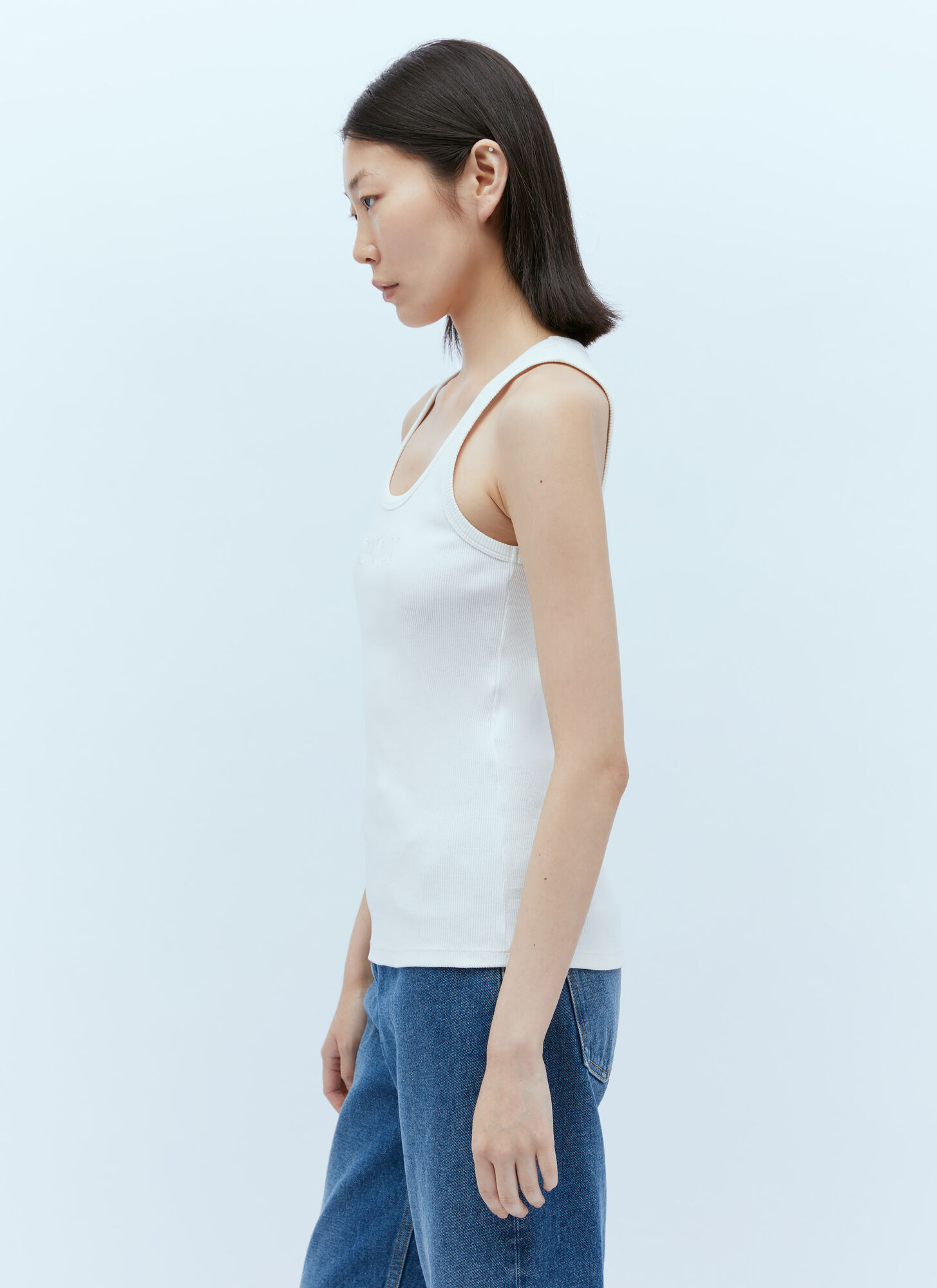 Moncler Moncler Logo Embroidery Tank Top - Frau Tops White M 