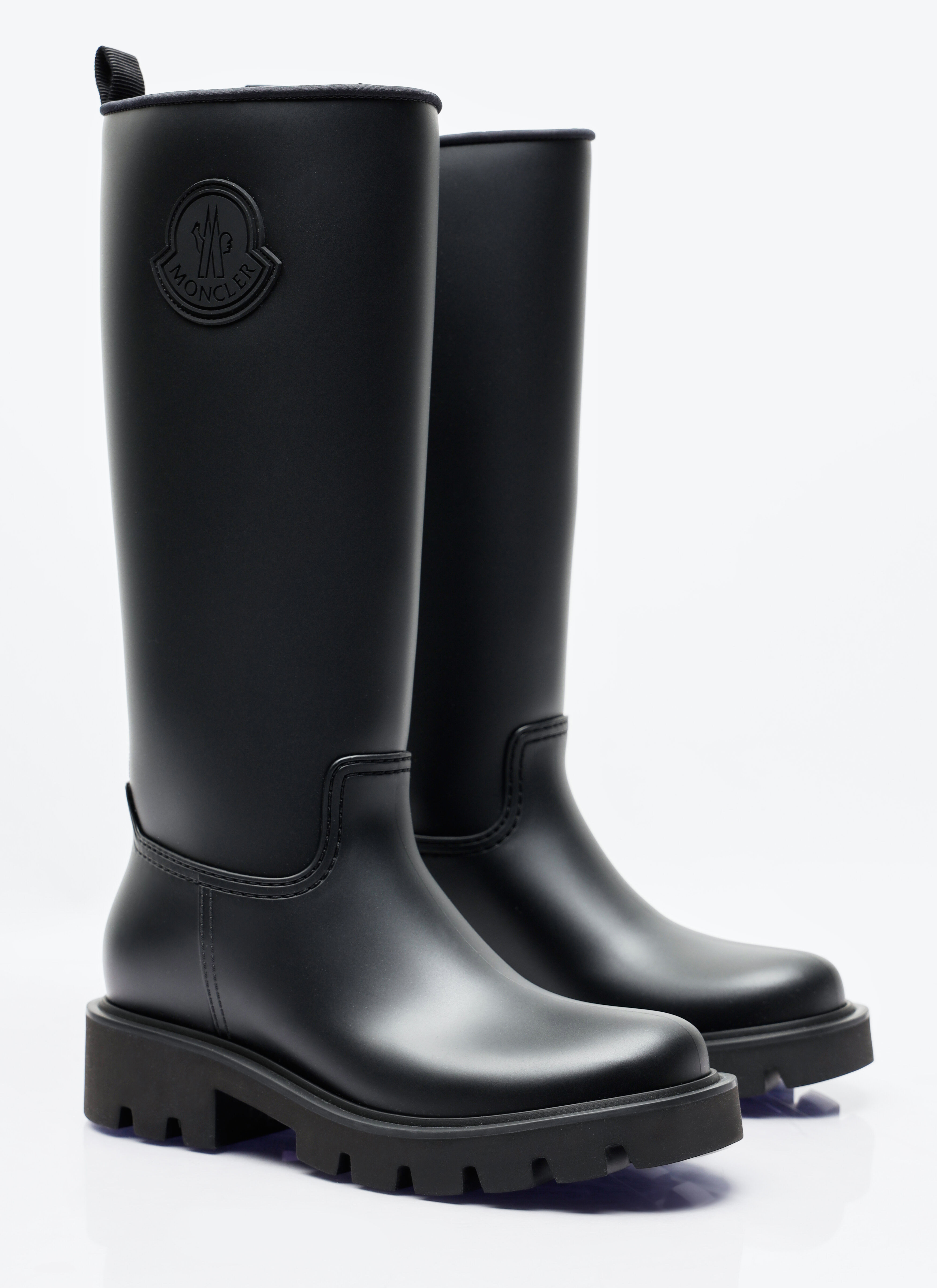 ミドルブーツ Moncler Kickstream High Rubber Rainboots Kickstream Leather Tall Rain Boots | Neiman Marcus