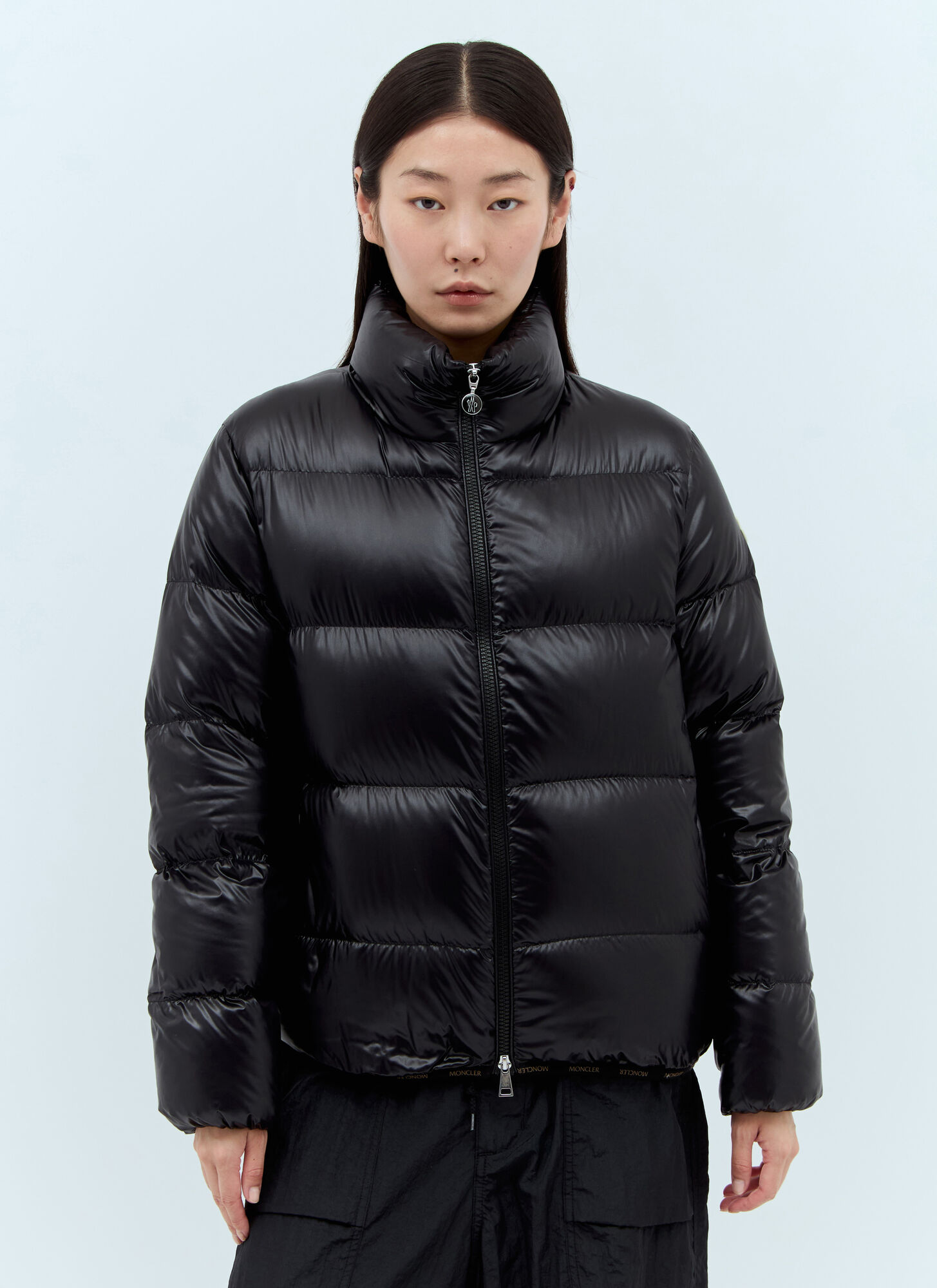 Shop Moncler Abbadia Short Down Jacket In Black