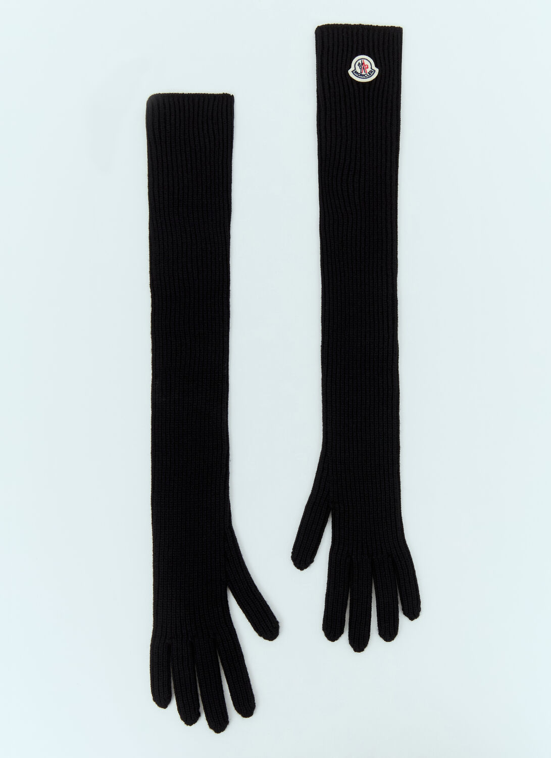 Moncler Wool Knit Gloves - Woman Gloves Black One Size Moncler