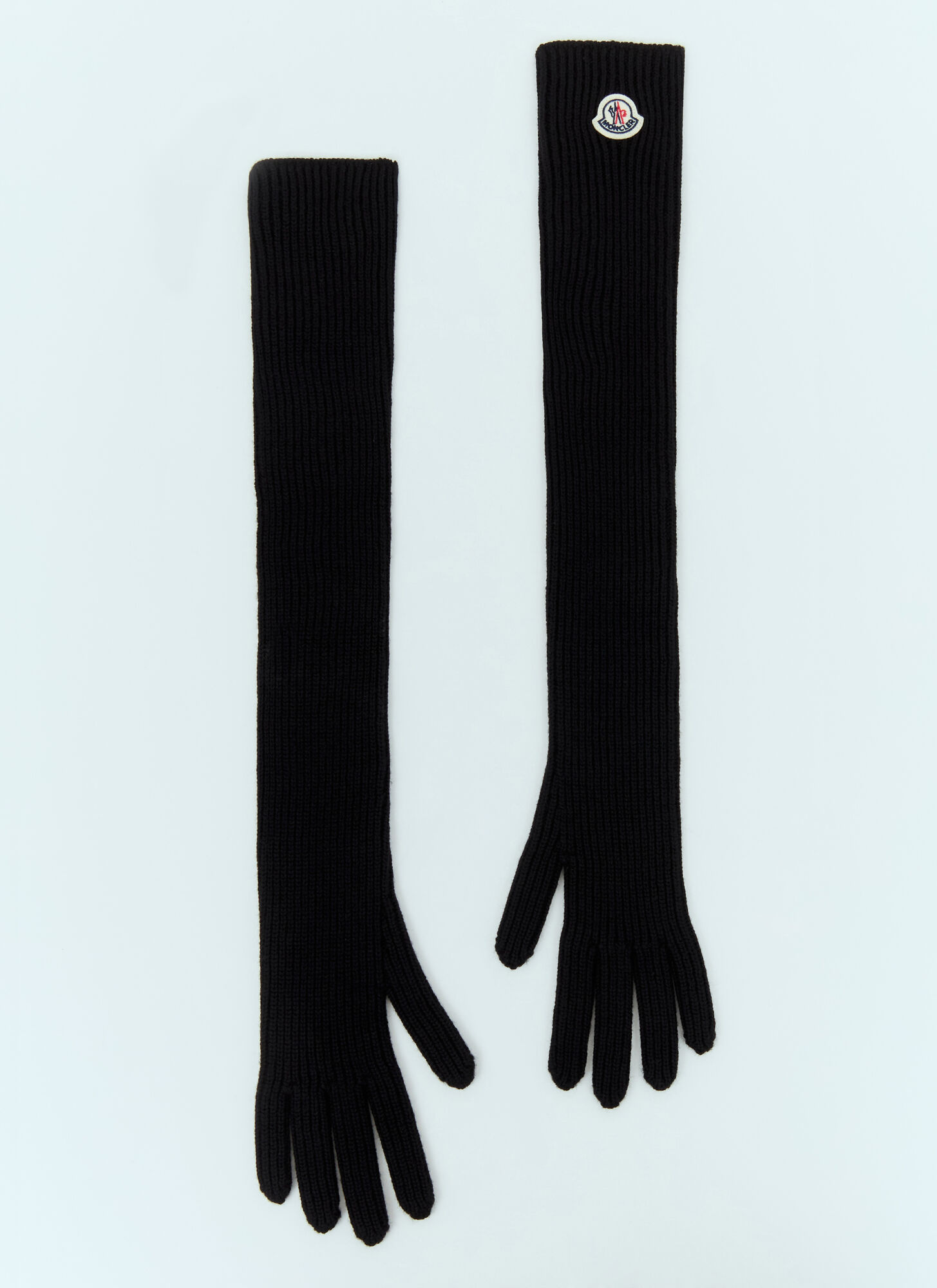 Moncler Wool Knit Gloves In Black